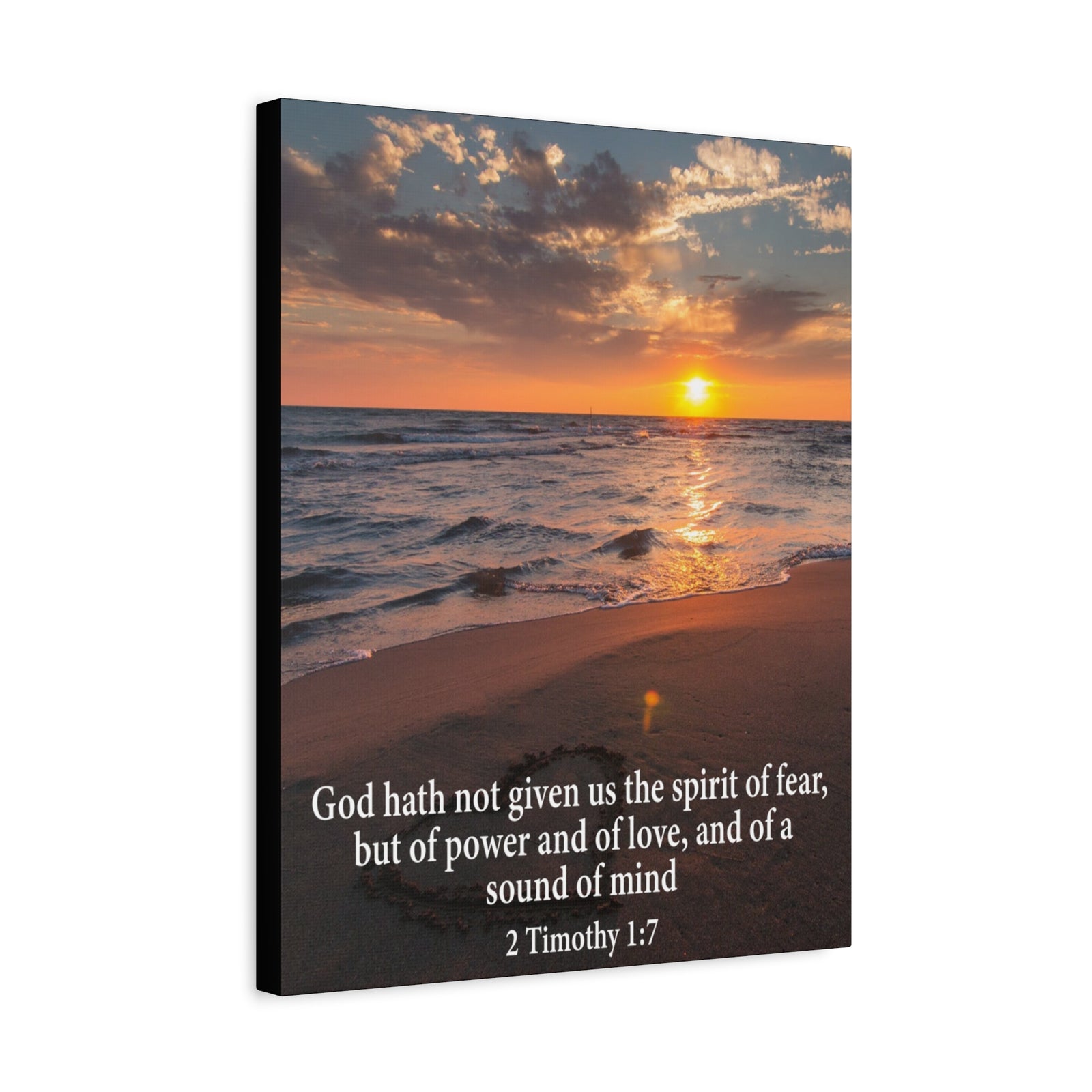 Scripture Canvas No Fear 2 Timothy 1:7 Christian Wall Art Bible Verse Print Ready to Hang-Express Your Love Gifts