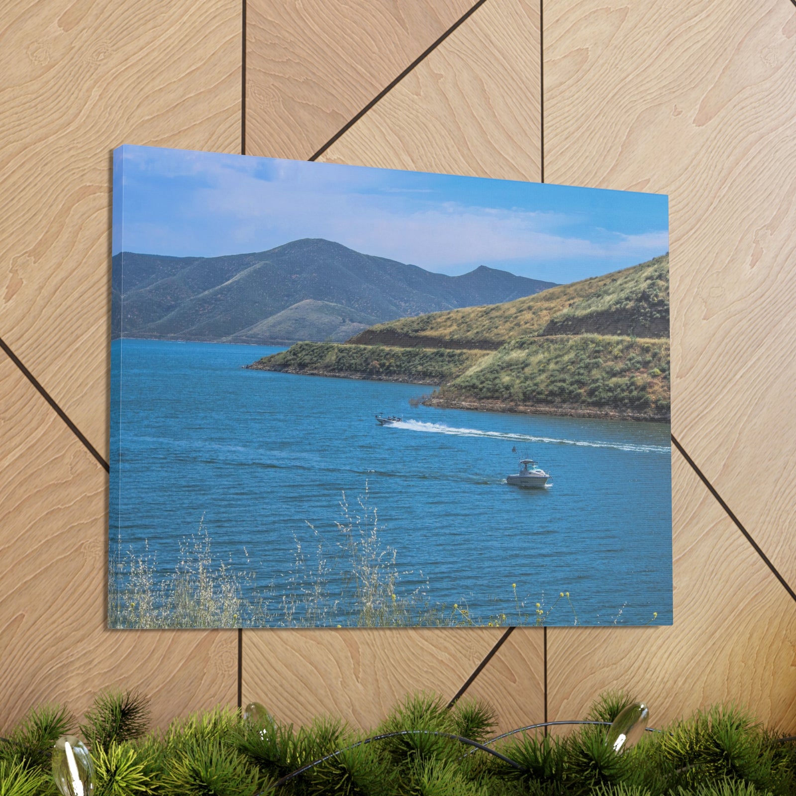 Mountain Valley Lake Nature Wilderness Photography Canvas Wall Art for Home Decor Ready-to-Hang-Express Your Love Gifts