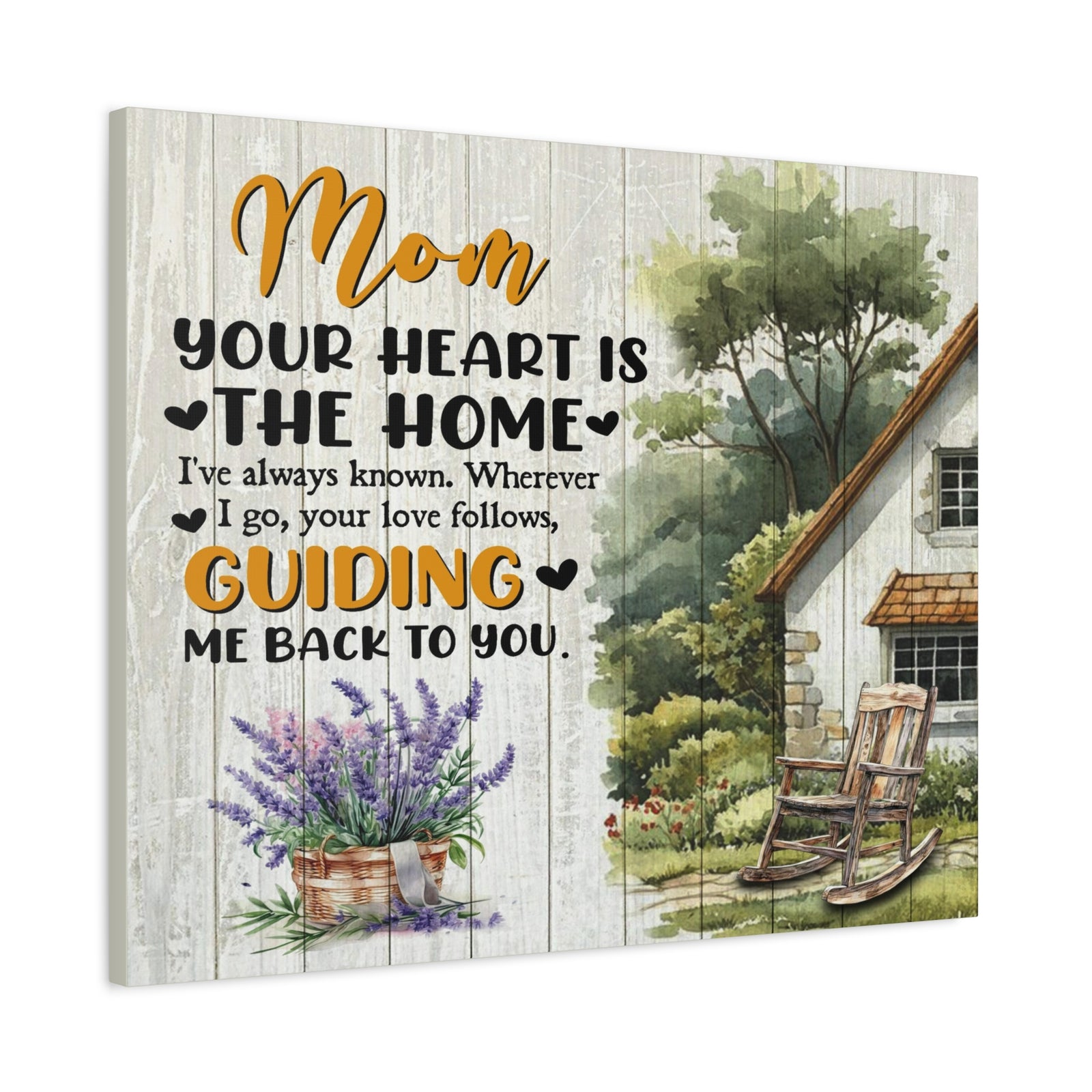 To Mom Heart is The Home Inspirational Quote – Elegant Home Décor-Express Your Love Gifts