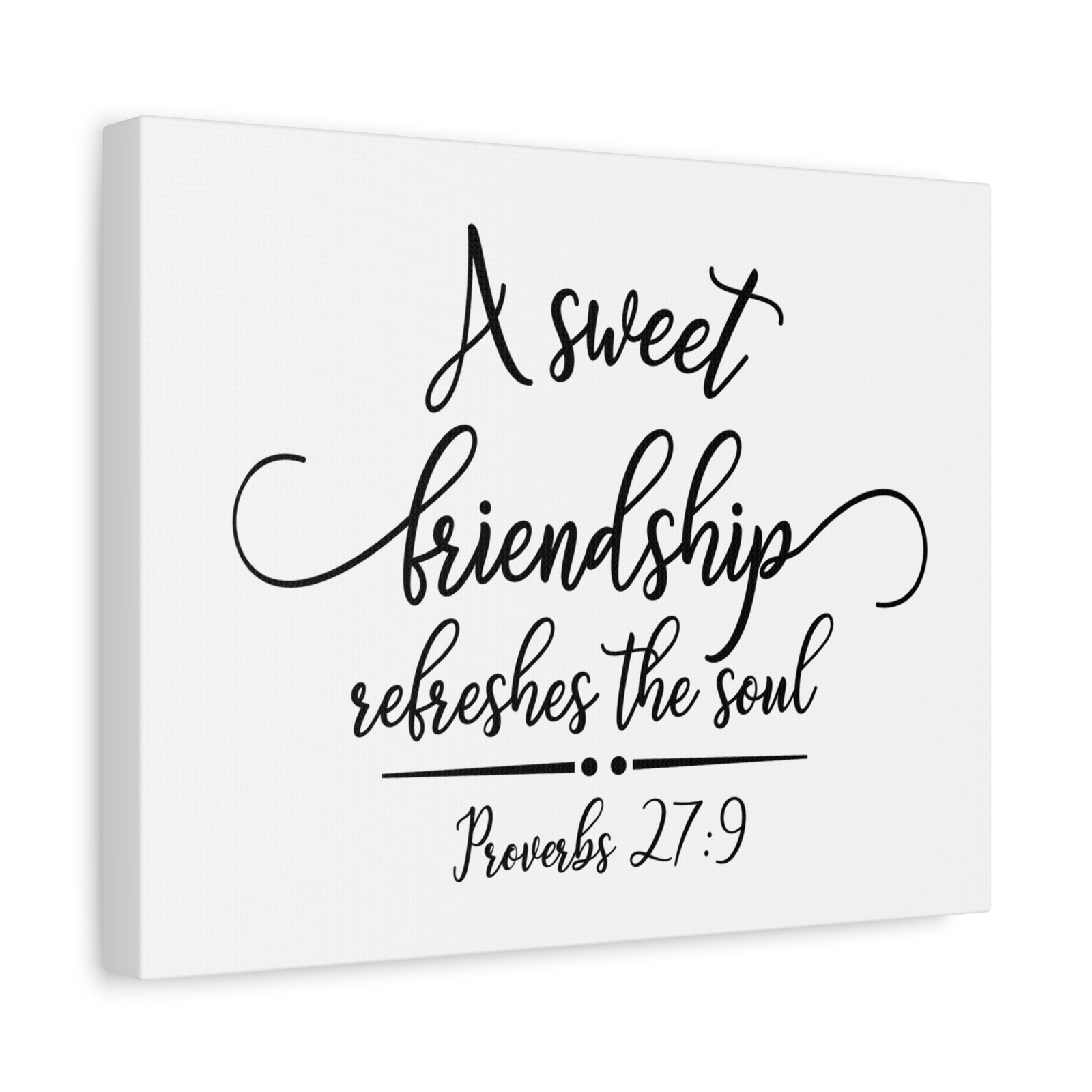 Scripture Canvas Sweet Friendship Proverbs 27:9 Christian Wall Art Bible Verse Print Ready to Hang