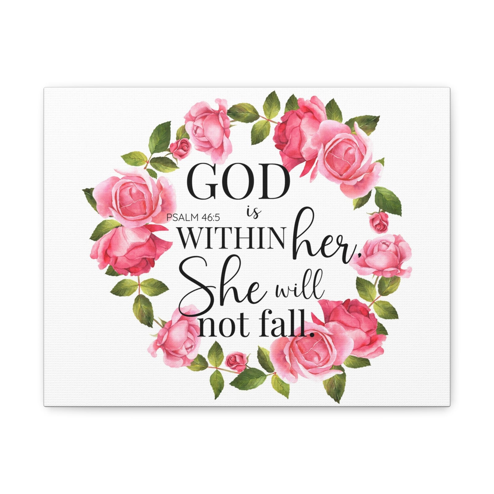 Scripture Walls Psalm 46:5 God is Within Her Bible Verse Canvas Christian Wall Art Ready to Hang Unframed-Express Your Love Gifts