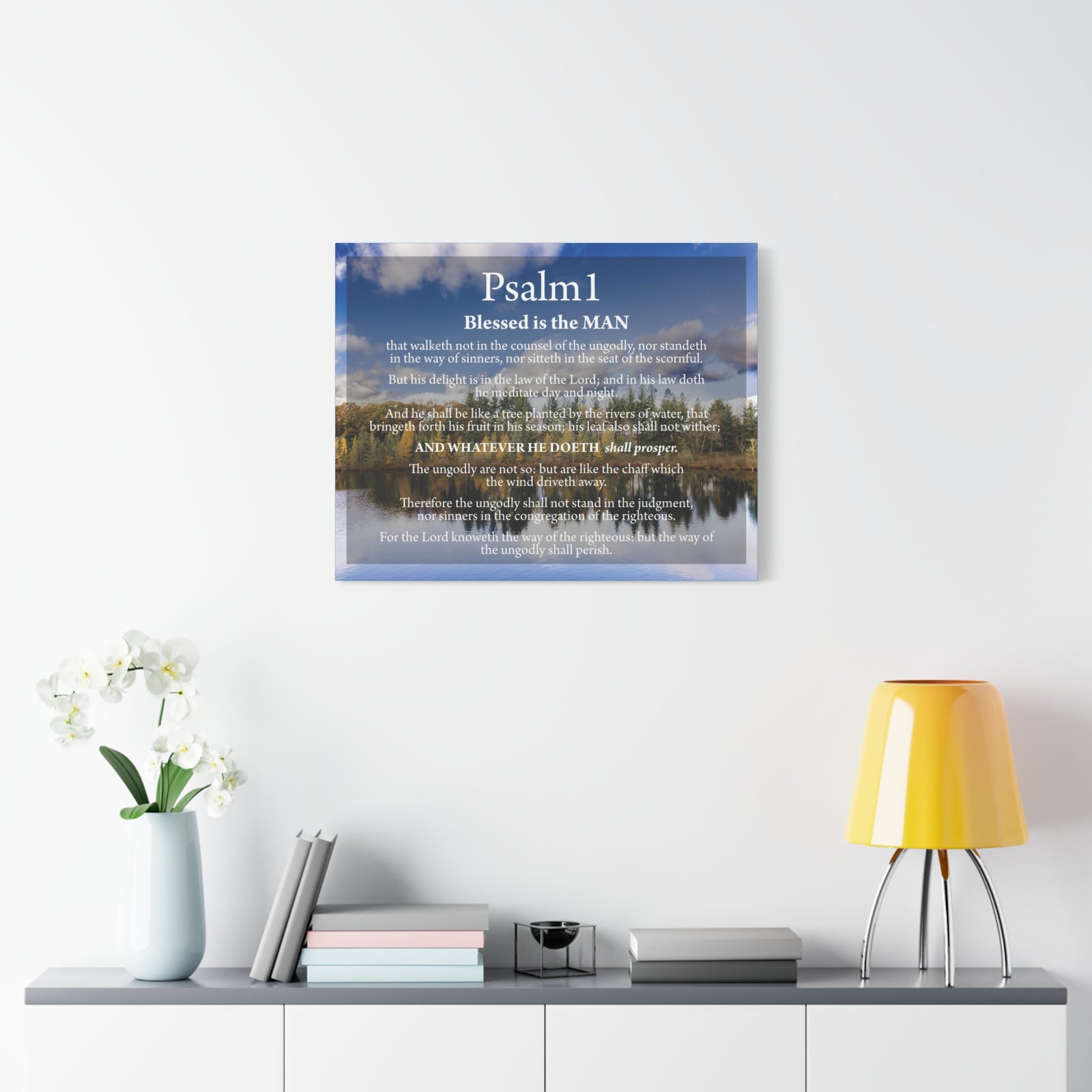 Scripture Walls Psalm 1 Way to Righteousness Bible Verse Canvas Christian Wall Art Ready to Hang Unframed-Express Your Love Gifts