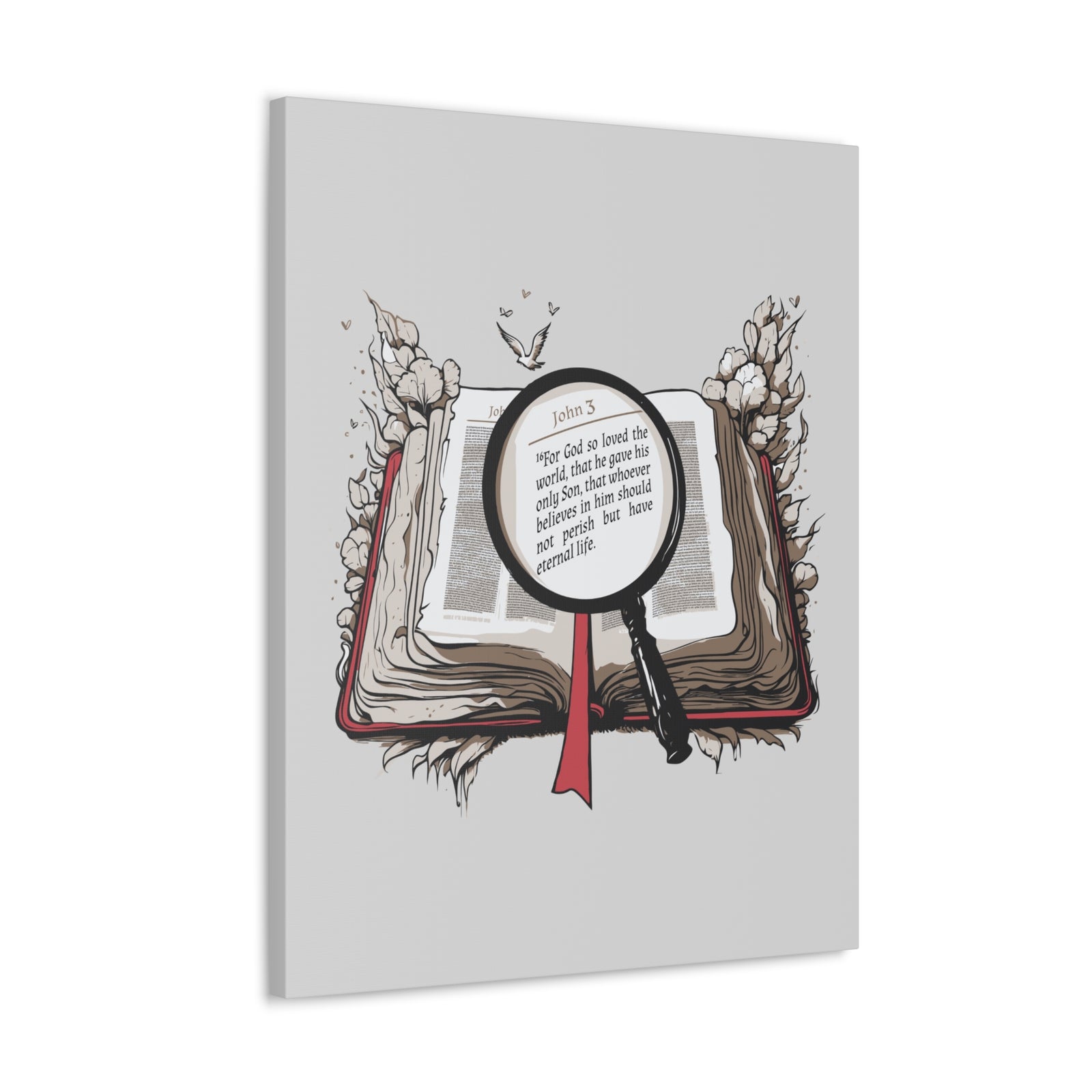 Scripture Walls John 3:16 Open Book Bible Verse Canvas Christian Wall Art Ready to Hang Unframed-Express Your Love Gifts