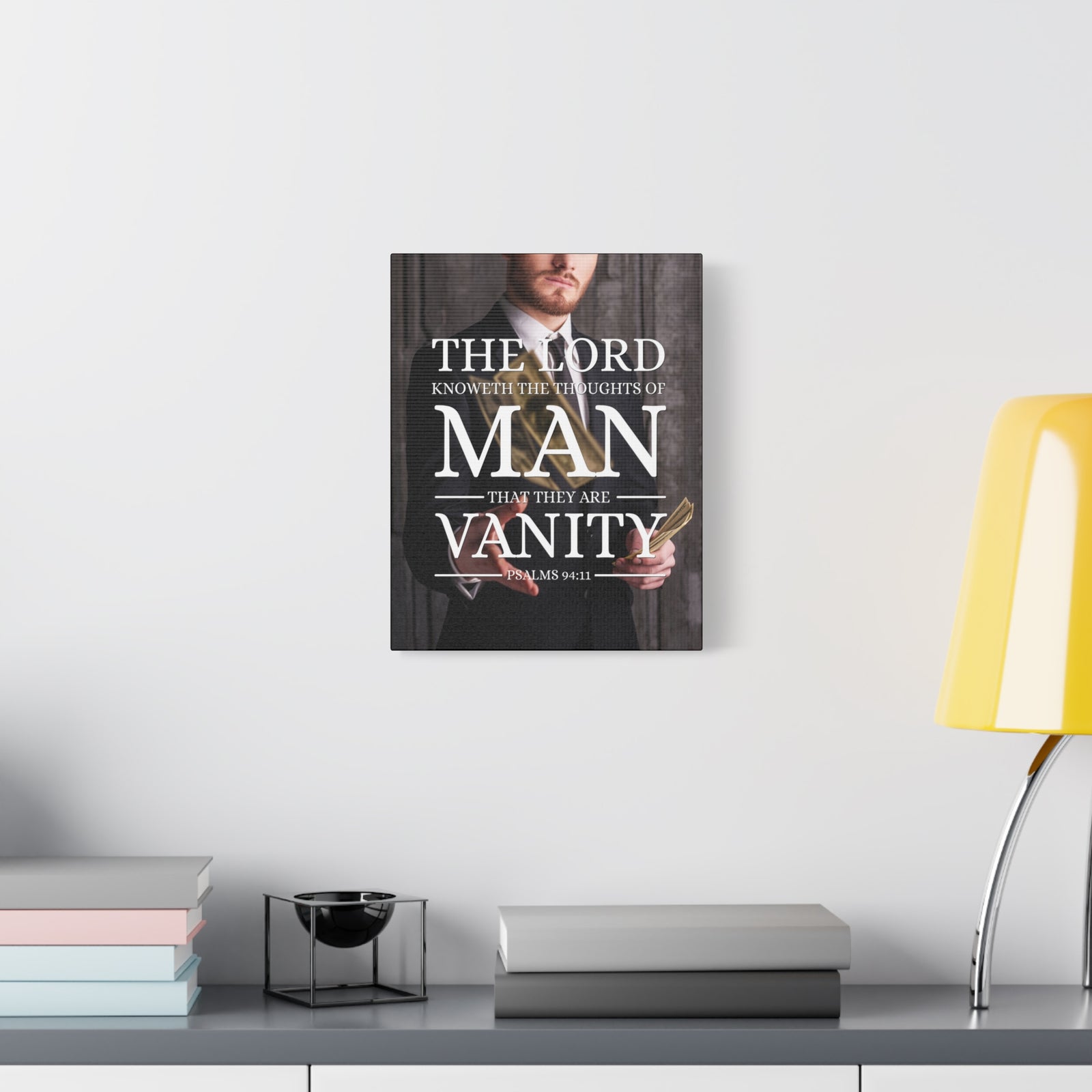 Scripture Canvas Thoughts Of Man Psalm 94:11 Christian Wall Art Bible Verse Print Ready to Hang-Express Your Love Gifts