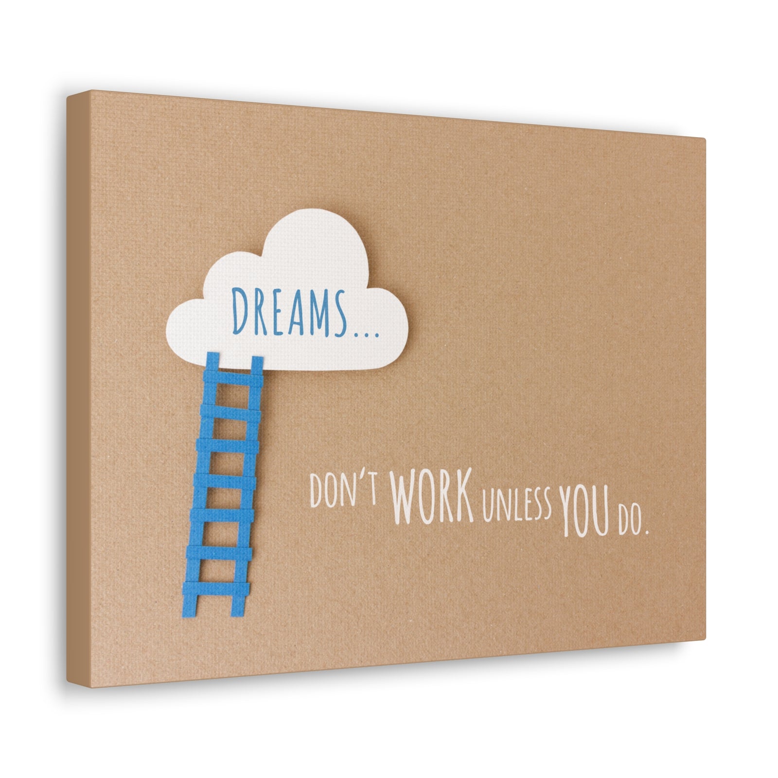 Inspirational Quote Canvas Dreams Don't Work Unless You Do Wall Art Motivational Motto Inspiring Prints Artwork Decor Ready to Hang-Express Your Love Gifts