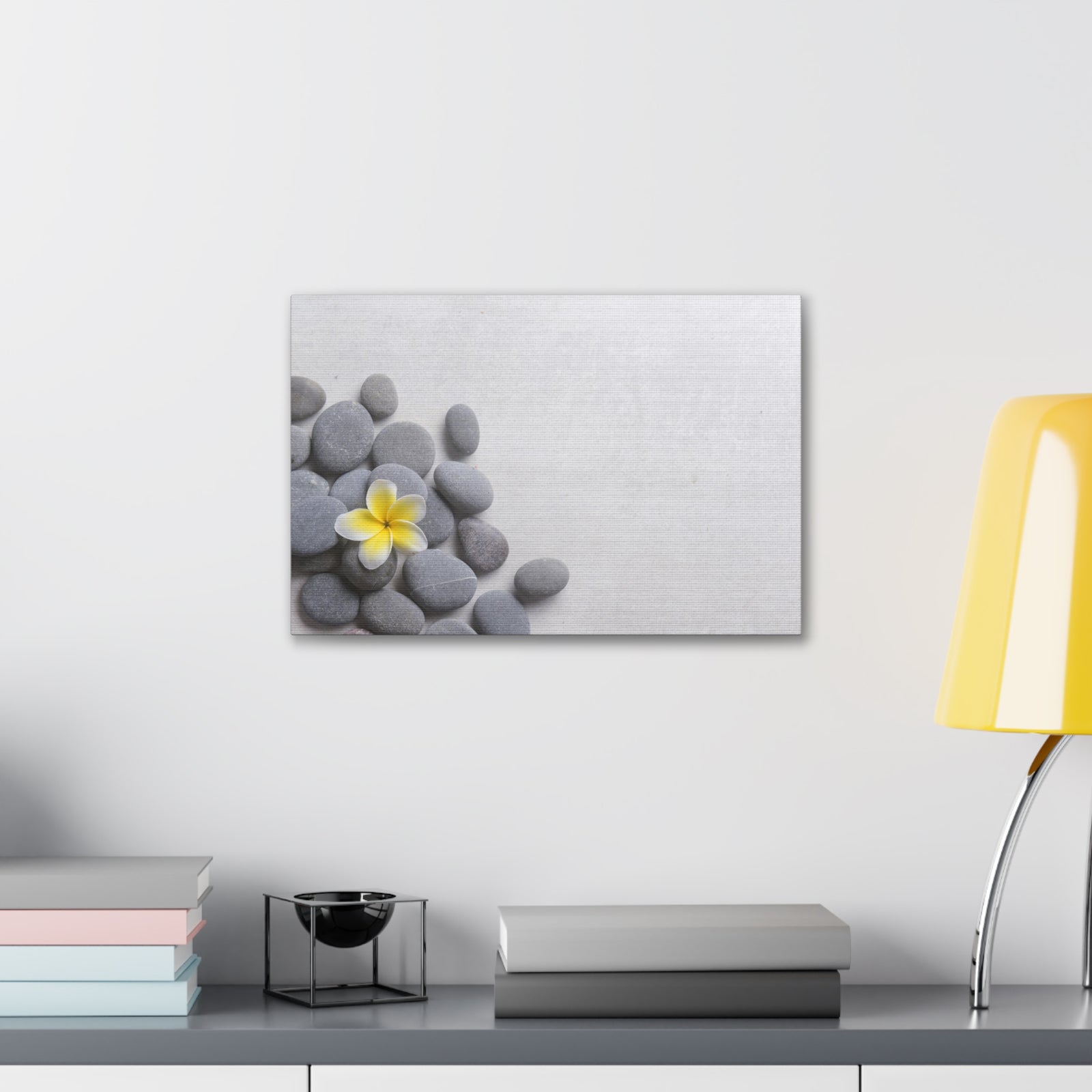 Frangipani and Zen Stones Forest Floral Nature Photography Canvas Wall Art for Home Decor Ready-to-Hang-Express Your Love Gifts