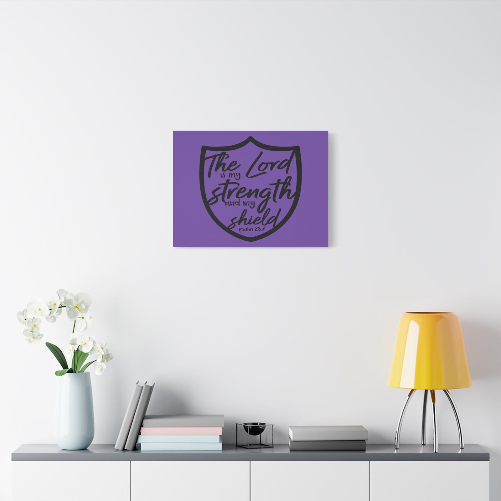 Scripture Canvas The Lord Is Psalm 28:7 Christian Wall Art Bible Verse Print Ready to Hang-Express Your Love Gifts