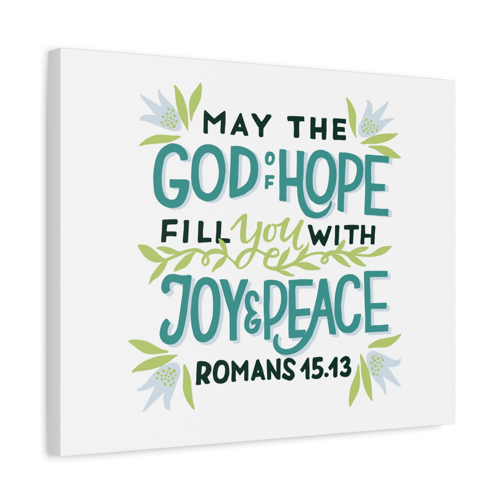 Scripture Canvas God Of Hope Romans 45:43 Christian Wall Art Bible Verse Print Ready to Hang-Express Your Love Gifts