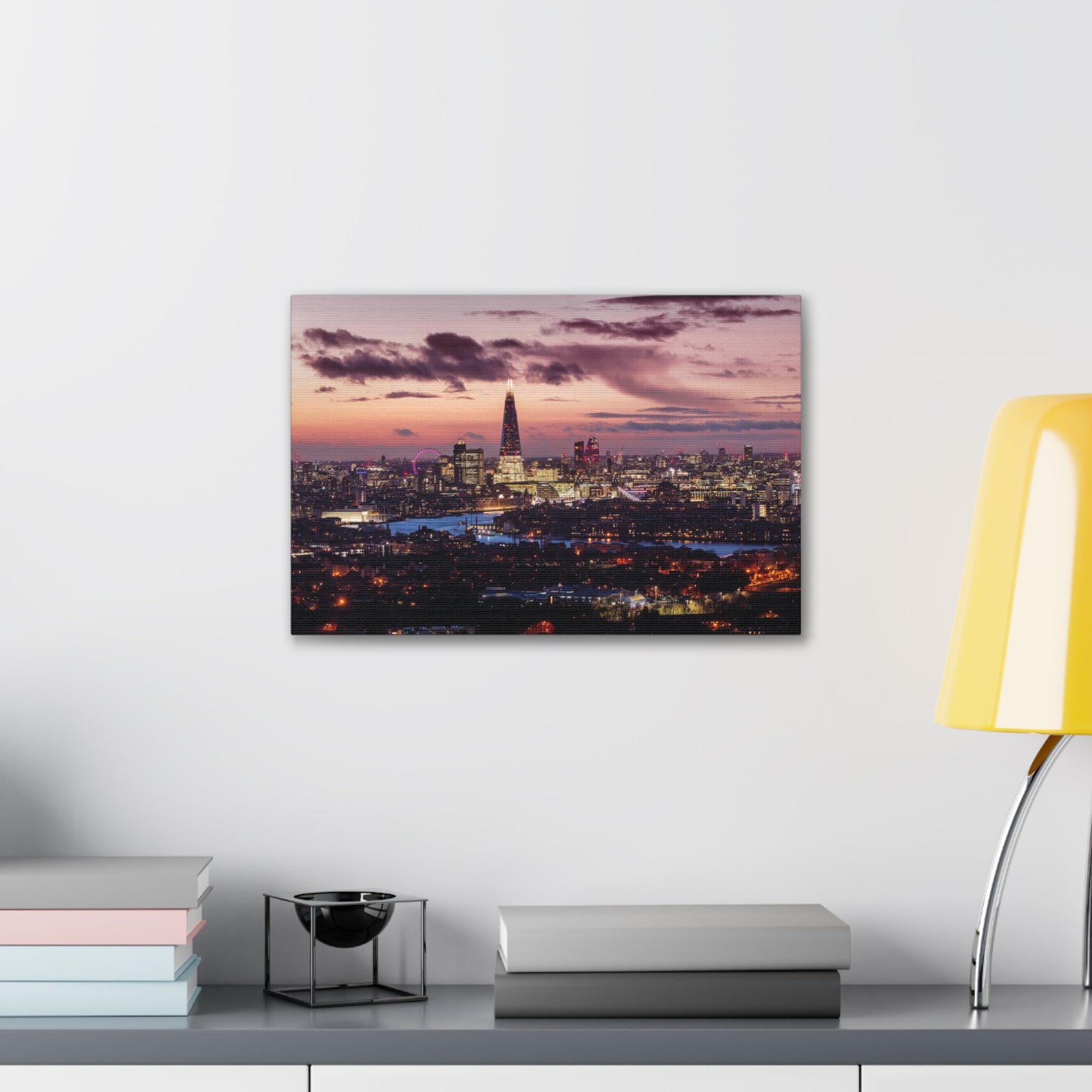 London Night Skyline Canvas Artwork High-Quality Breathtaking Stunning Cityscape for Home Decor Ready to Hang-Express Your Love Gifts