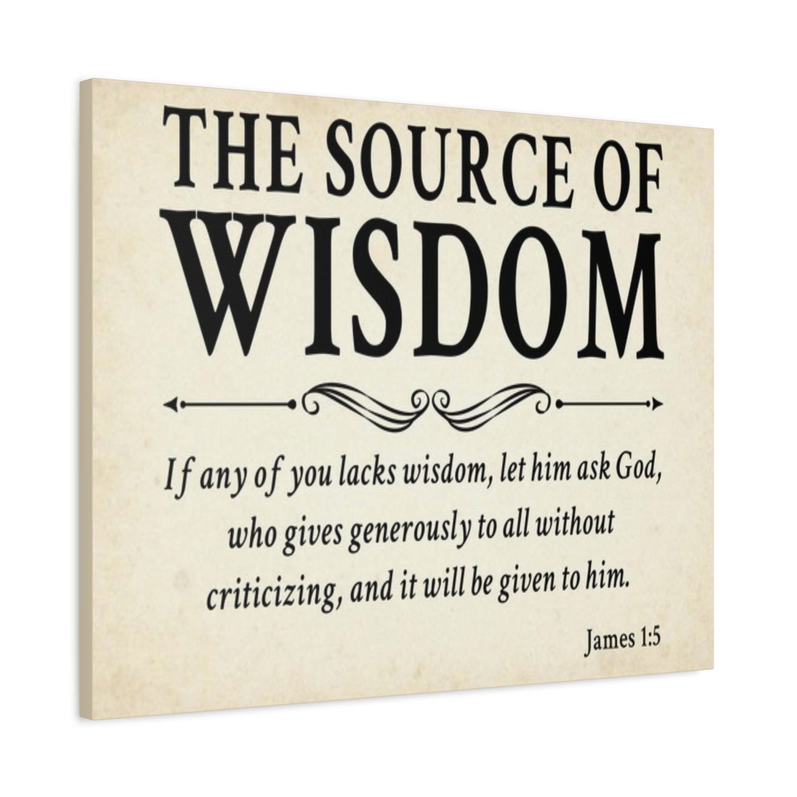 Scripture Walls James 1:5 The Source of Wisdom White Bible Verse Canvas Christian Wall Art Ready to Hang Unframed-Express Your Love Gifts