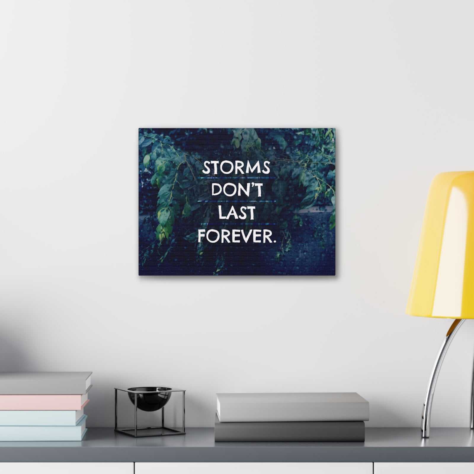 Inspirational Quote Canvas Storms Don't Last Forever Motivational Print Ready to Hang Artwork-Express Your Love Gifts
