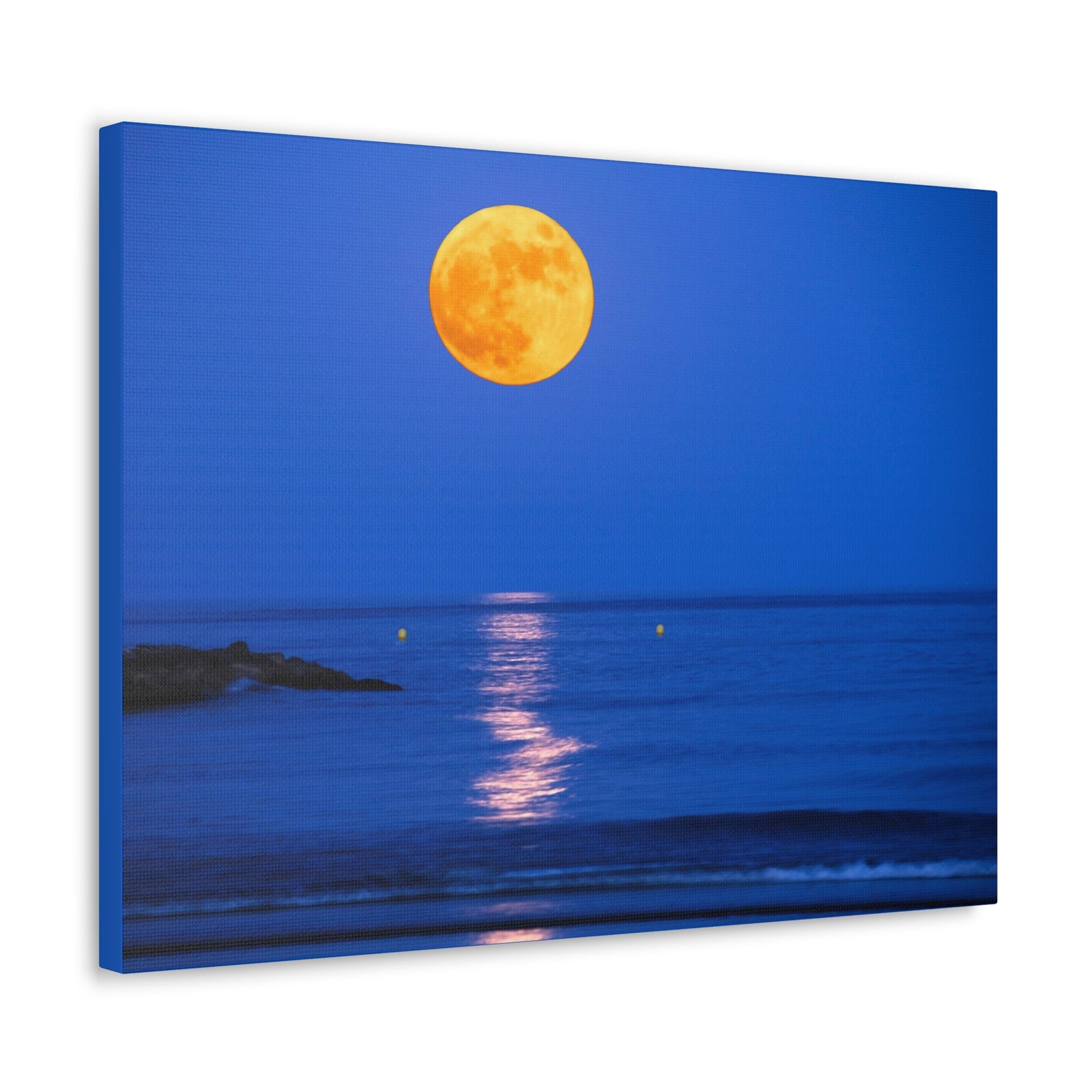 Super Moon over Seascape Sea Canvas Wall Art for Home Decor Ready-to-Hang-Express Your Love Gifts