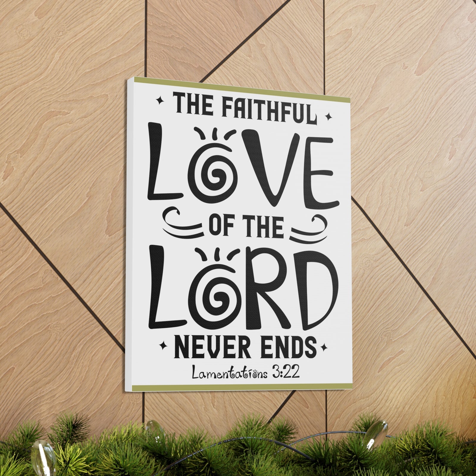 Scripture Canvas The Faithful Love Of The Lord Lamentations 3:22 Christian Wall Art Bible Verse Print Ready To Hang-Express Your Love Gifts
