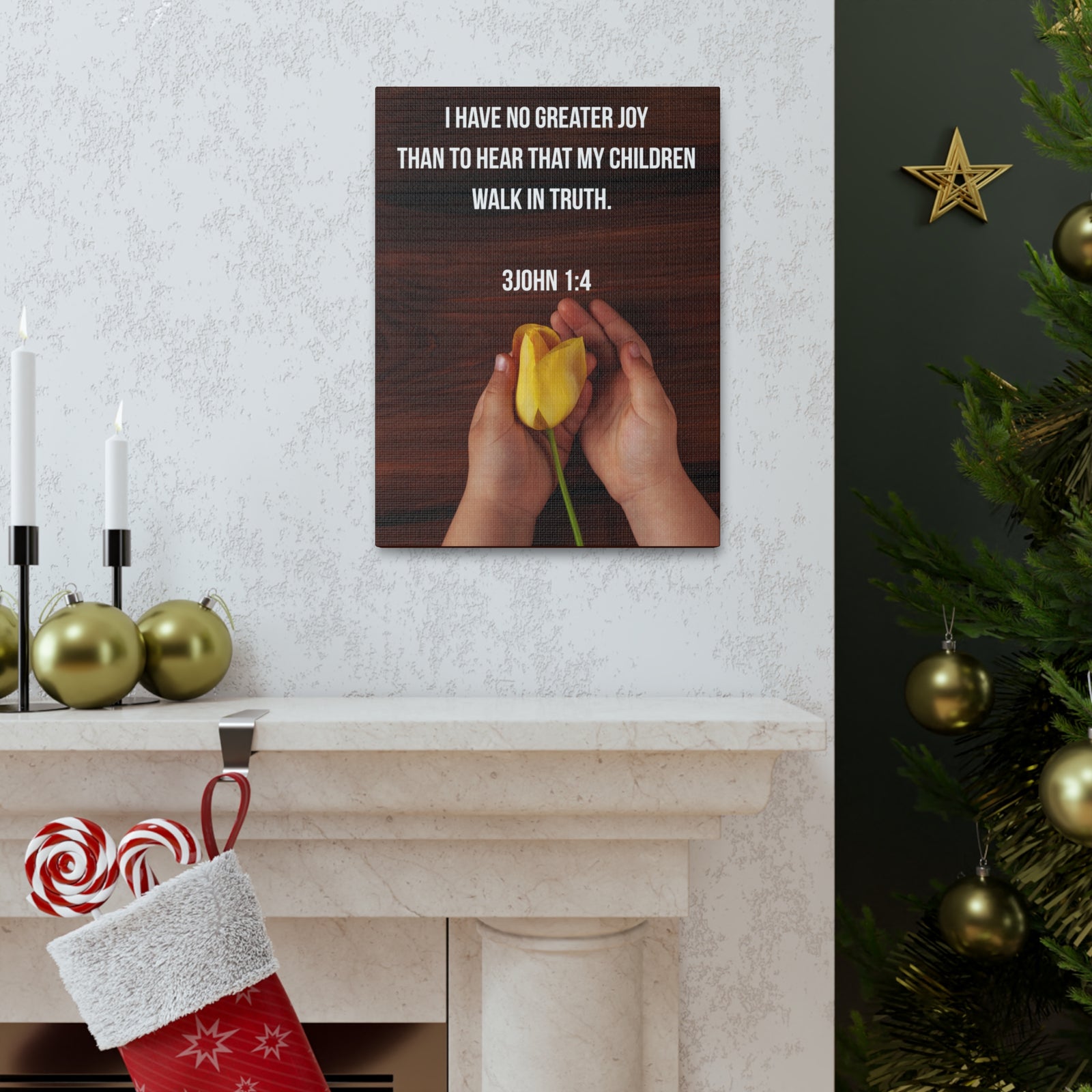 Scripture Canvas Walk In Truth 3 John 1:4 Christian Wall Art Bible Verse Print Ready to Hang-Express Your Love Gifts
