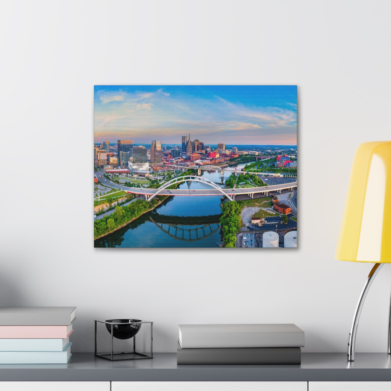 Nashville Daytime Skyline Canvas Artwork High-Quality Breathtaking Stunning Cityscape for Home Decor Ready to Hang-Express Your Love Gifts