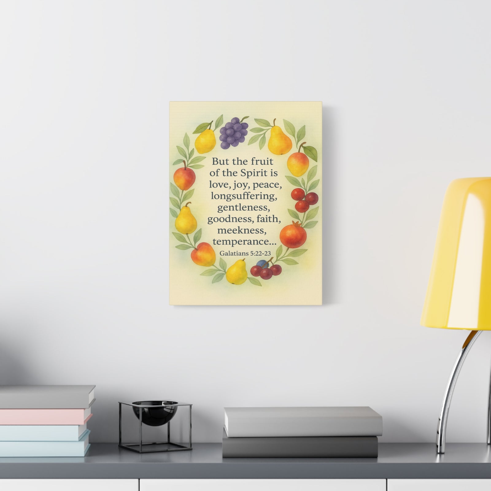 Bible Verse Canvas Galatians 5:22-23 Christian Home Décor Wall Art Scripture Ready to Hang Faith Print-Express Your Love Gifts