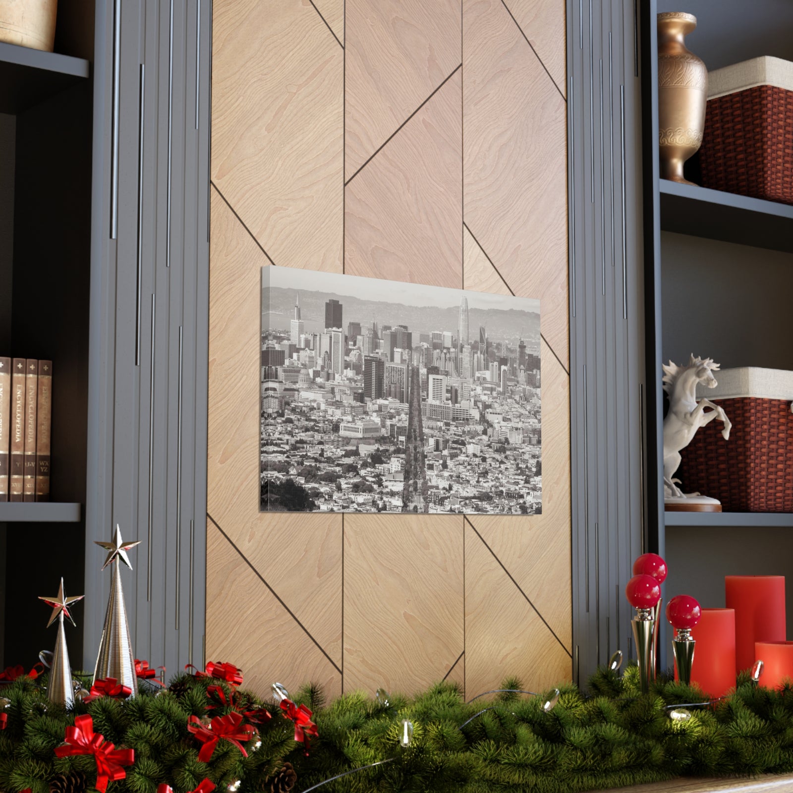 San Francisco Black And White Skyline Canvas Artwork High-Quality Breathtaking Stunning Cityscape for Home Decor Ready to Hang-Express Your Love Gifts