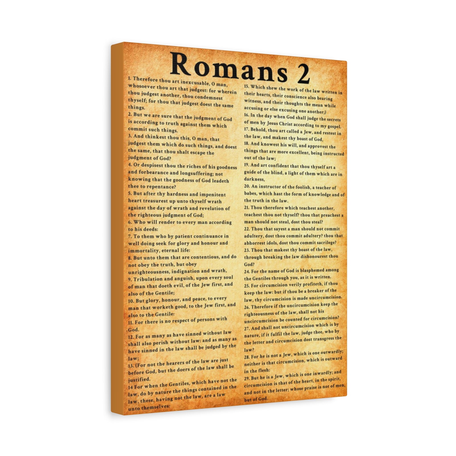 Scripture Walls Romans 2 Gold Bible Verse Canvas Christian Wall Art Ready to Hang Unframed-Express Your Love Gifts