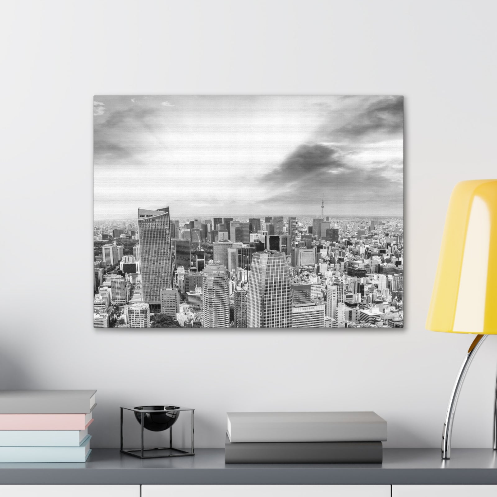 Tokyo Black And White Skyline Canvas Artwork High-Quality Breathtaking Stunning Cityscape for Home Decor Ready to Hang-Express Your Love Gifts