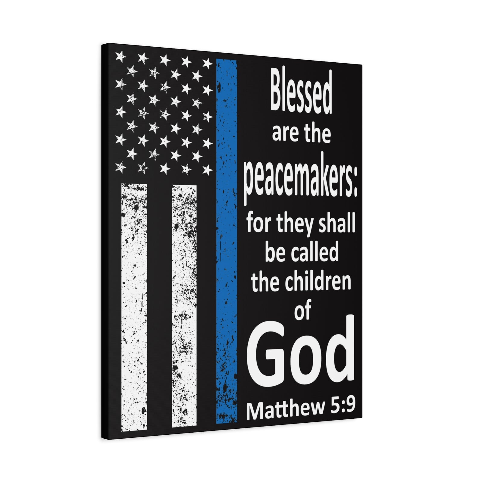 Scripture Walls Matthew 5:9 Police Officer Sign Bible Canvas Christian Wall Art Ready to Hang Unframed-Express Your Love Gifts