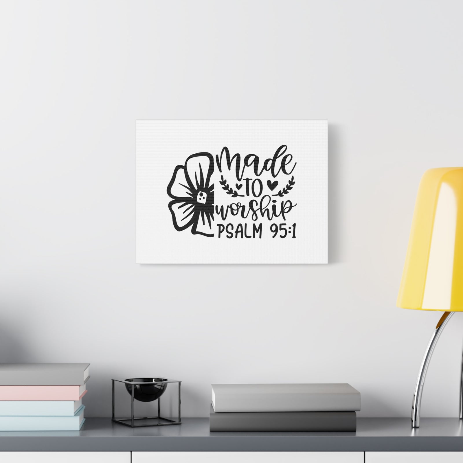 Scripture Canvas Made To Worship Psalm 95:1 Christian Wall Art Bible Verse Print Ready to Hang-Express Your Love Gifts