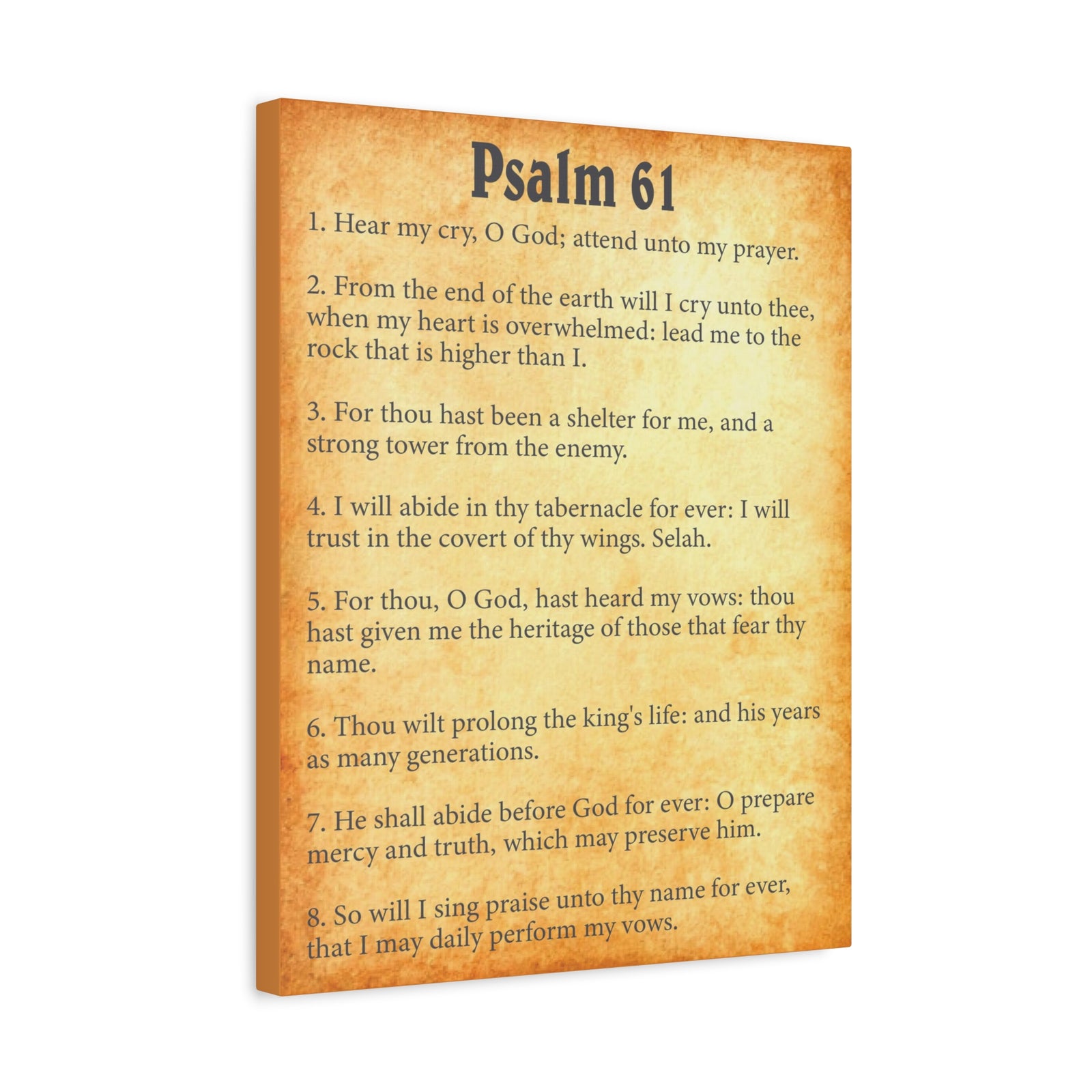 Scripture Walls Psalm 61 Gold Bible Chapter Canvas Christian Wall Art Ready to Hang-Express Your Love Gifts