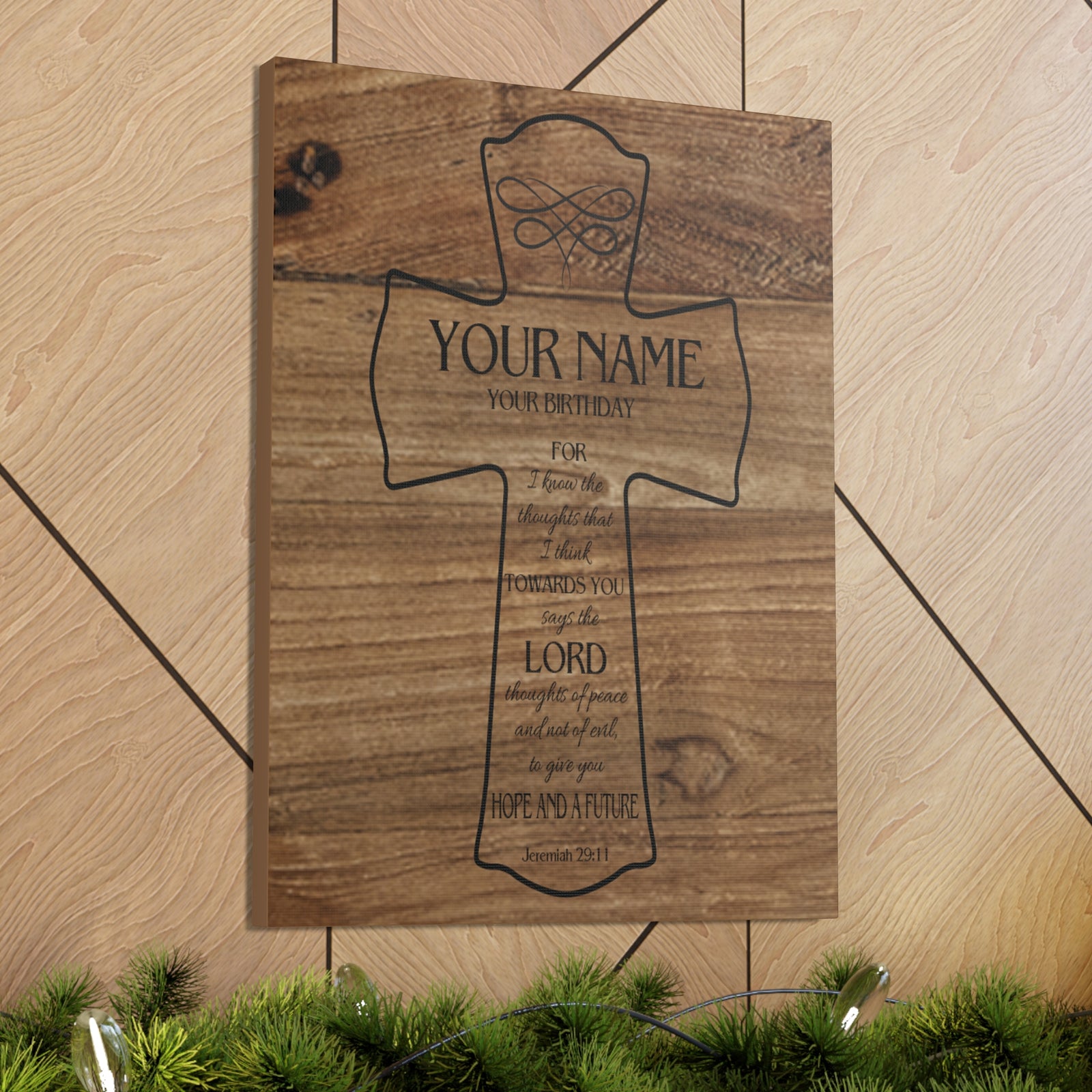 Scripture Walls Personalized Hope and a Future Jeremiah 29:11 Bible Chapter Canvas Christian Wall Art Ready to Hang-Express Your Love Gifts