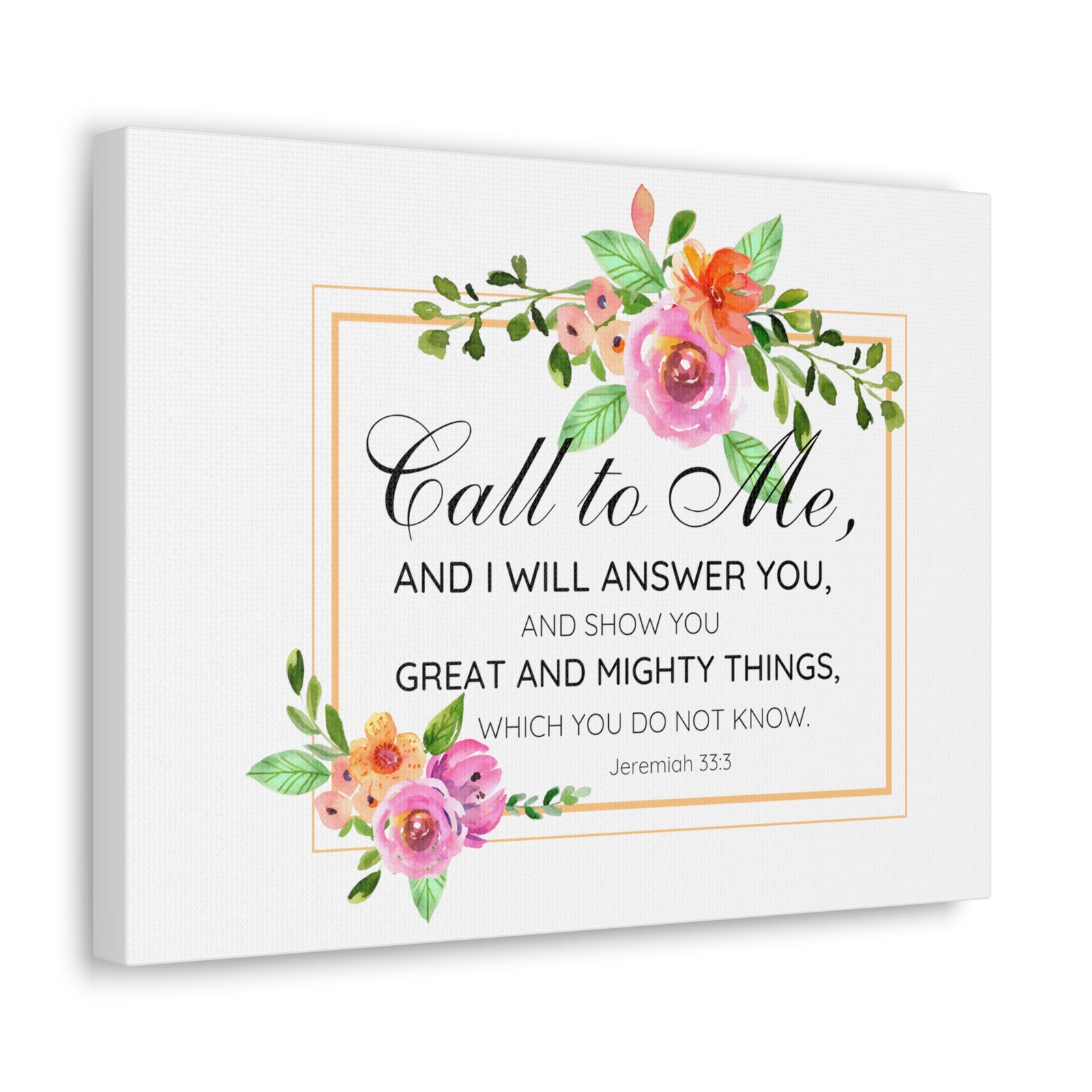 Scripture Walls Jeremiah 33:3 Call to Me Bible Verse Canvas Christian Wall Art Ready to Hang Unframed-Express Your Love Gifts