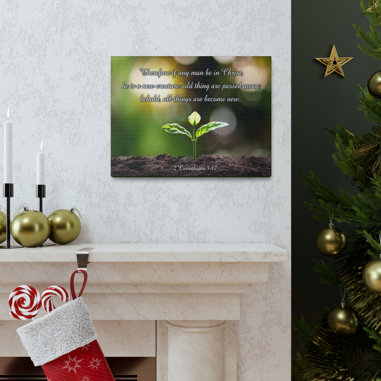 Scripture Walls Men Be in Christ 2 Corinthians 5:17 Christian Wall Art Print Ready to Hang Unframed-Express Your Love Gifts