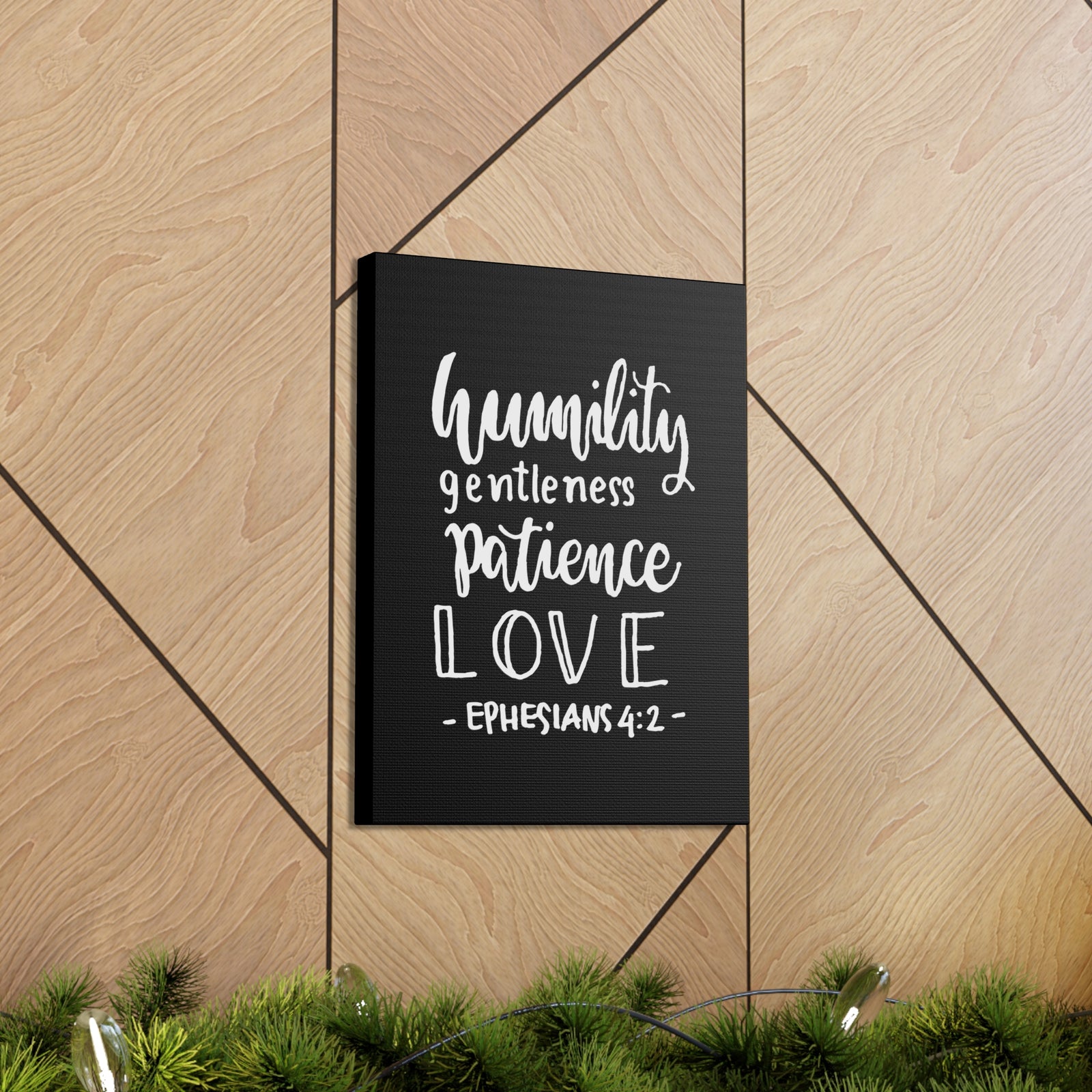 Scripture Walls Humility Gentleness Patience Love Ephesians 4:2 Bible Verse Canvas Christian Wall Art Ready To Hang-Express Your Love Gifts
