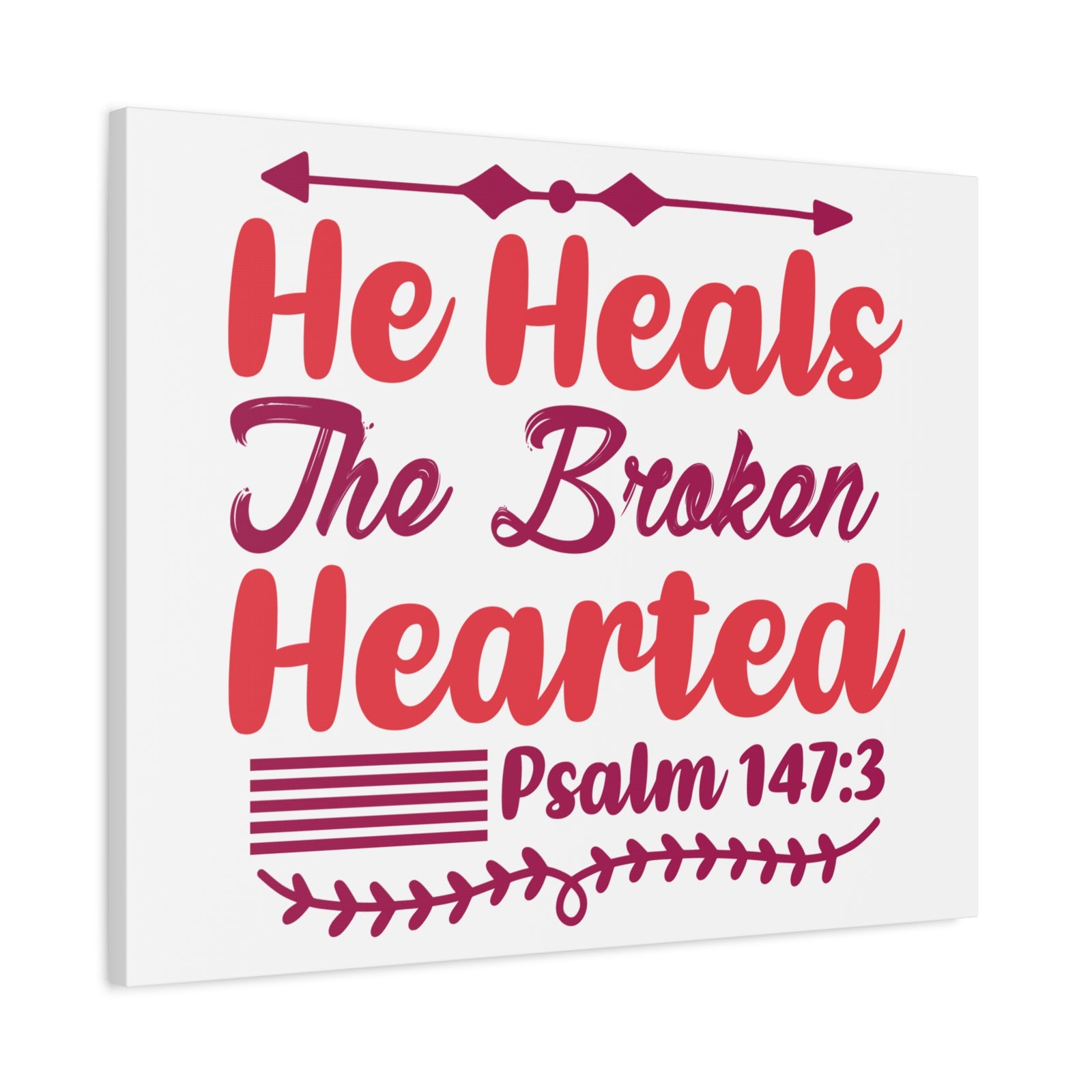 Scripture Canvas Psalm 147:3 The Broken Hearted Christian Wall Art Bible Verse Print Ready to Hang-Express Your Love Gifts