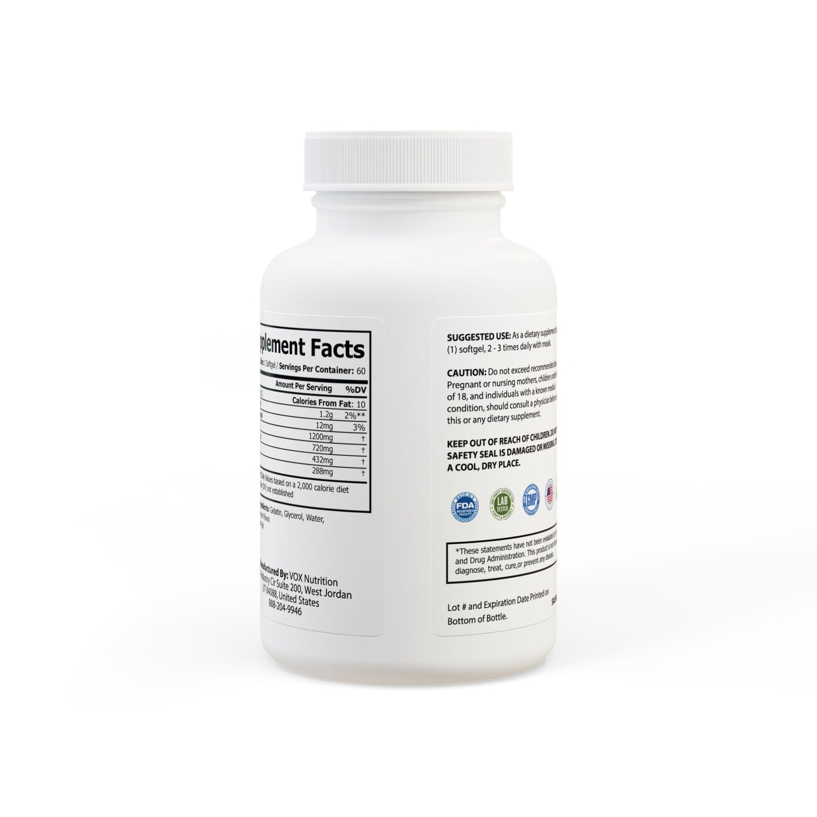 Omega-3 Fish Oil Supplement – Heart Health & Recovery Support Non-GMO 60 Softgels-Express Your Love Gifts