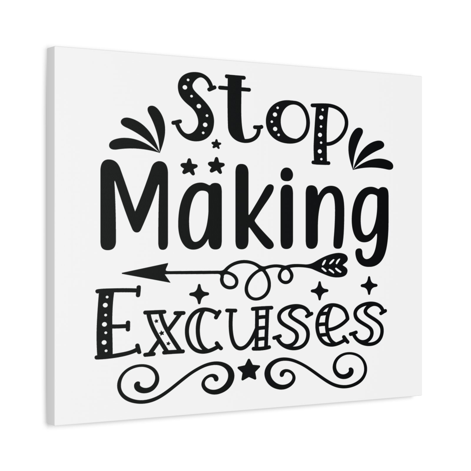 Inspirational Quote Canvas Stop Making Excuses Wall Art Motivational Motto Inspiring Posters Prints Artwork Decor Ready to Hang-Express Your Love Gifts