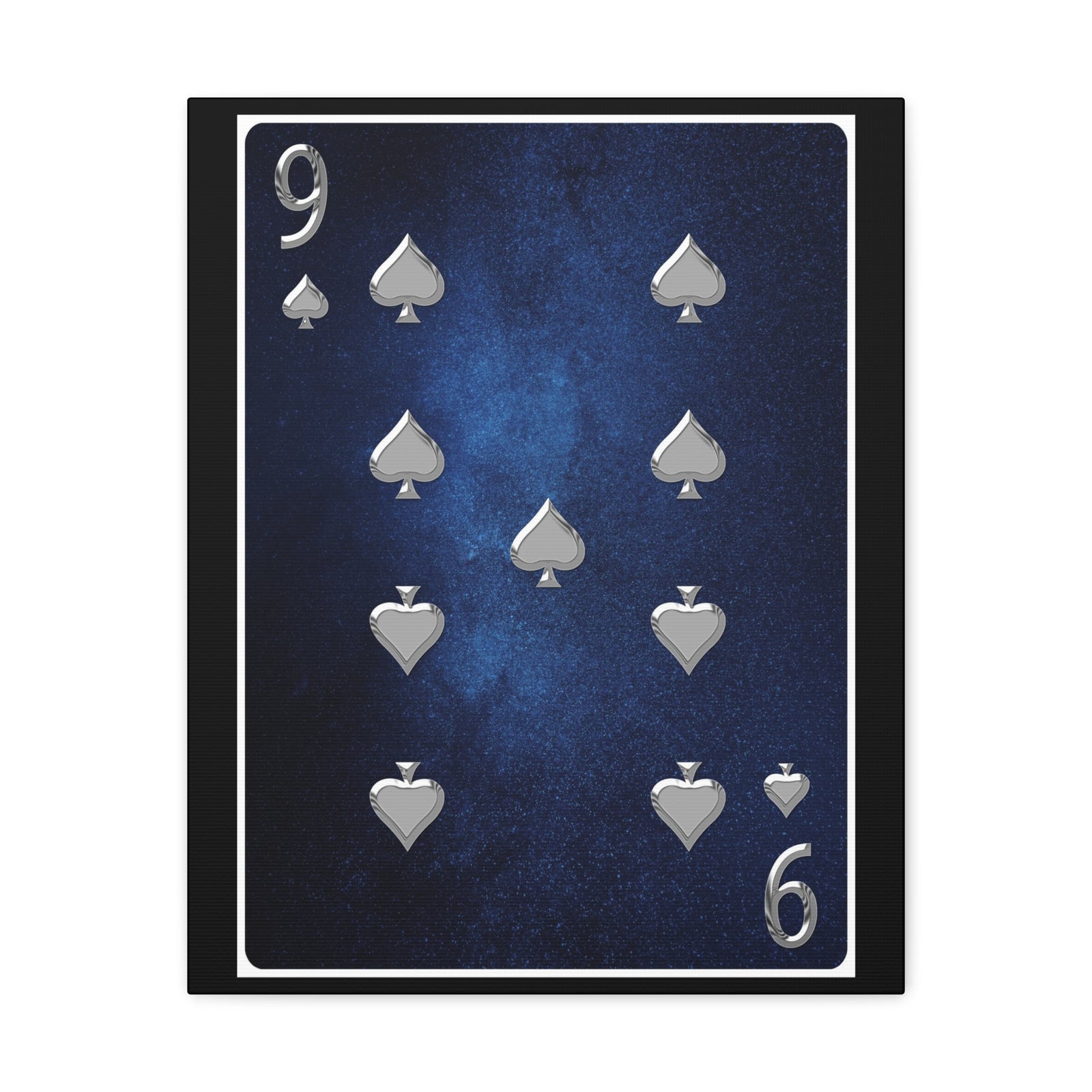 Nine Of Spades Space Background Playing Card Canvas Wall Art for Home Decor Ready-to-Hang-Express Your Love Gifts