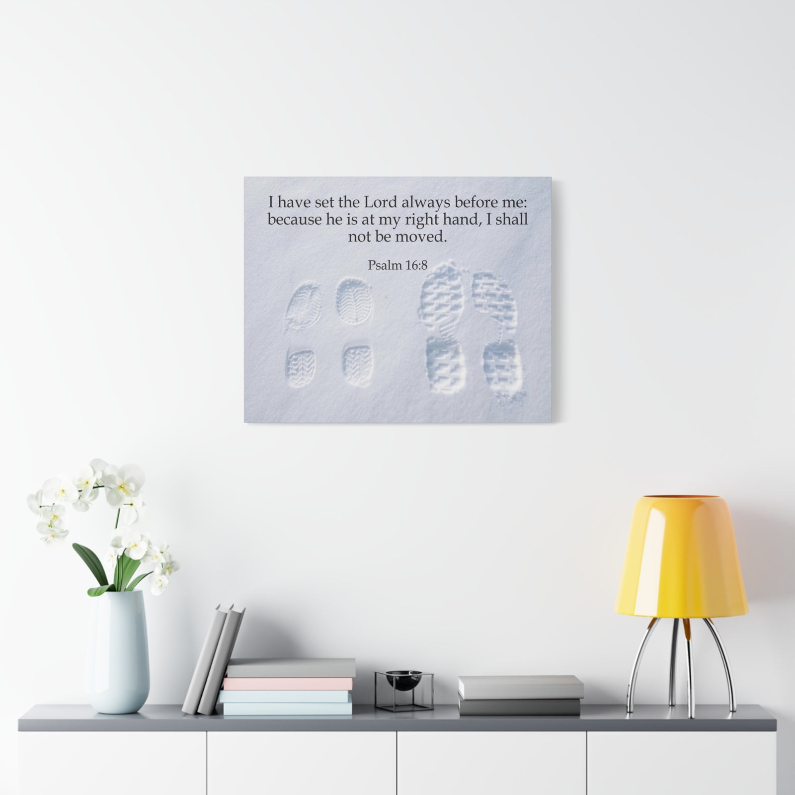Scripture Canvas I Shall Not Be Moved Psalm 16:8 Christian Wall Art Bible Verse Print Ready to Hang-Express Your Love Gifts