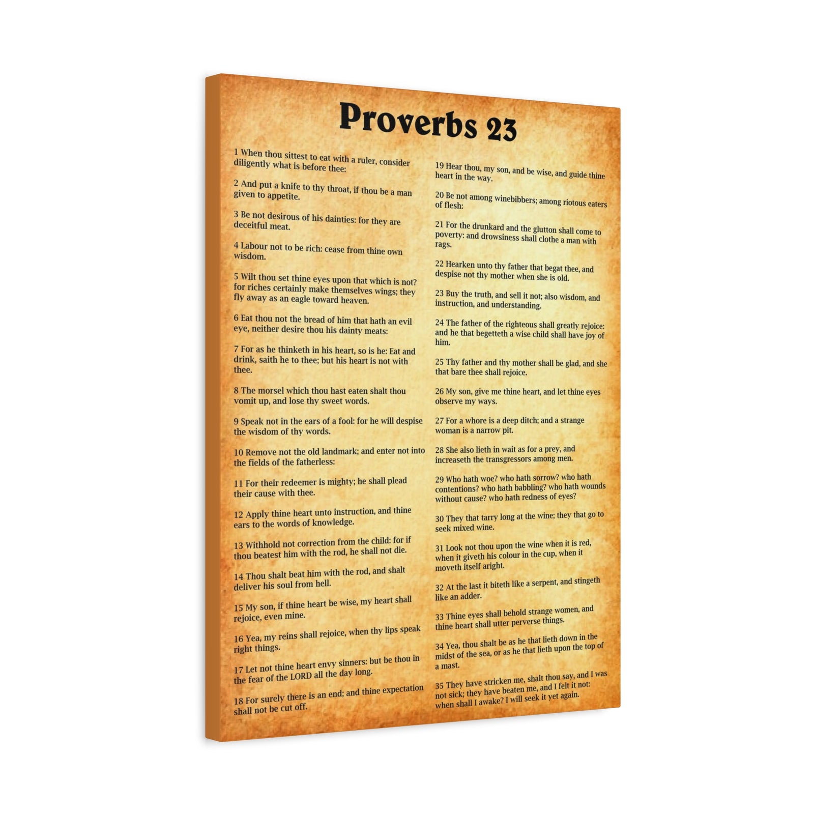 Scripture Walls Proverbs Chapter 23 Gold Bible Canvas Christian Wall Art Ready to Hang Unframed-Express Your Love Gifts