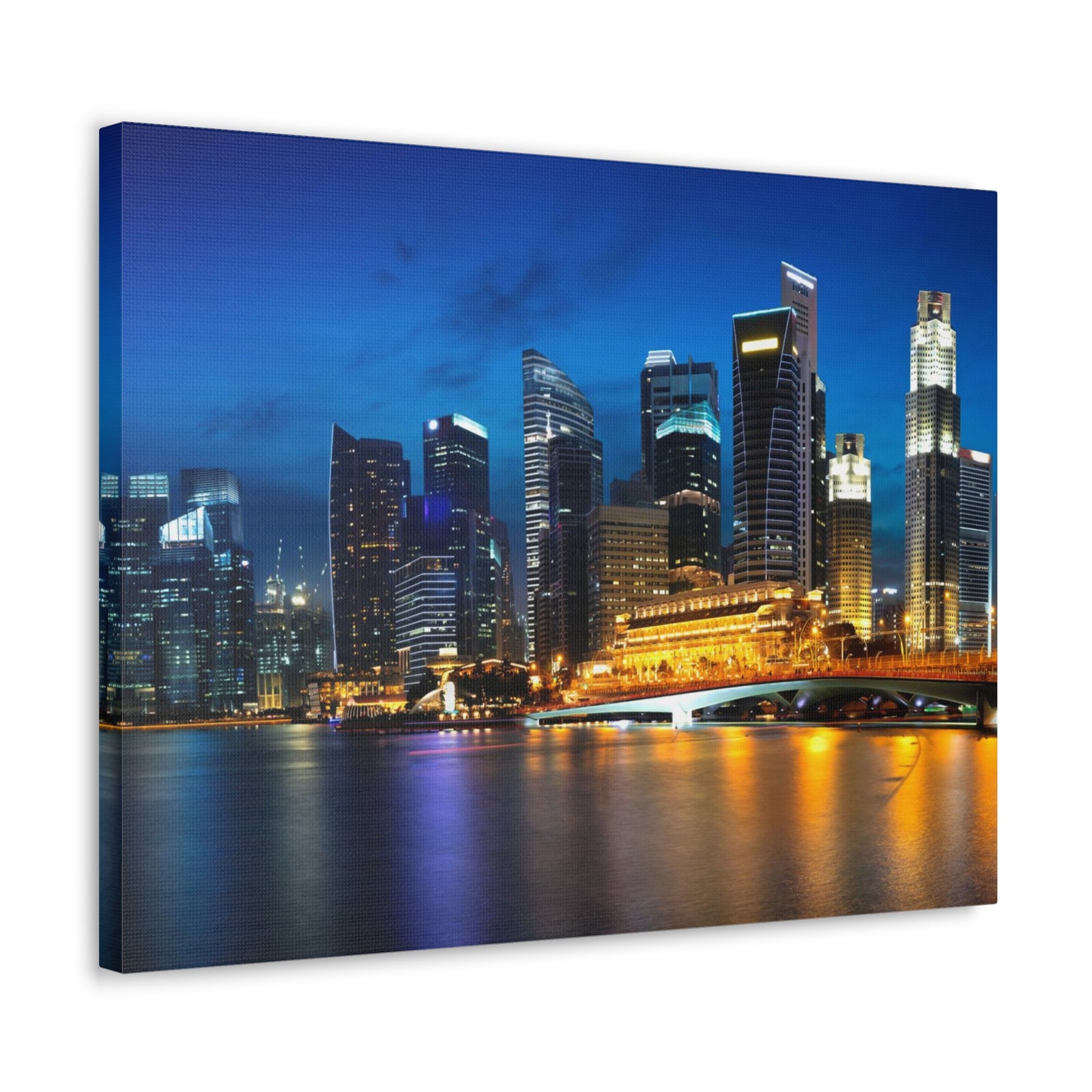 Singapore Night Skyline Canvas Artwork High-Quality Breathtaking Stunning Cityscape for Home Decor Ready to Hang-Express Your Love Gifts