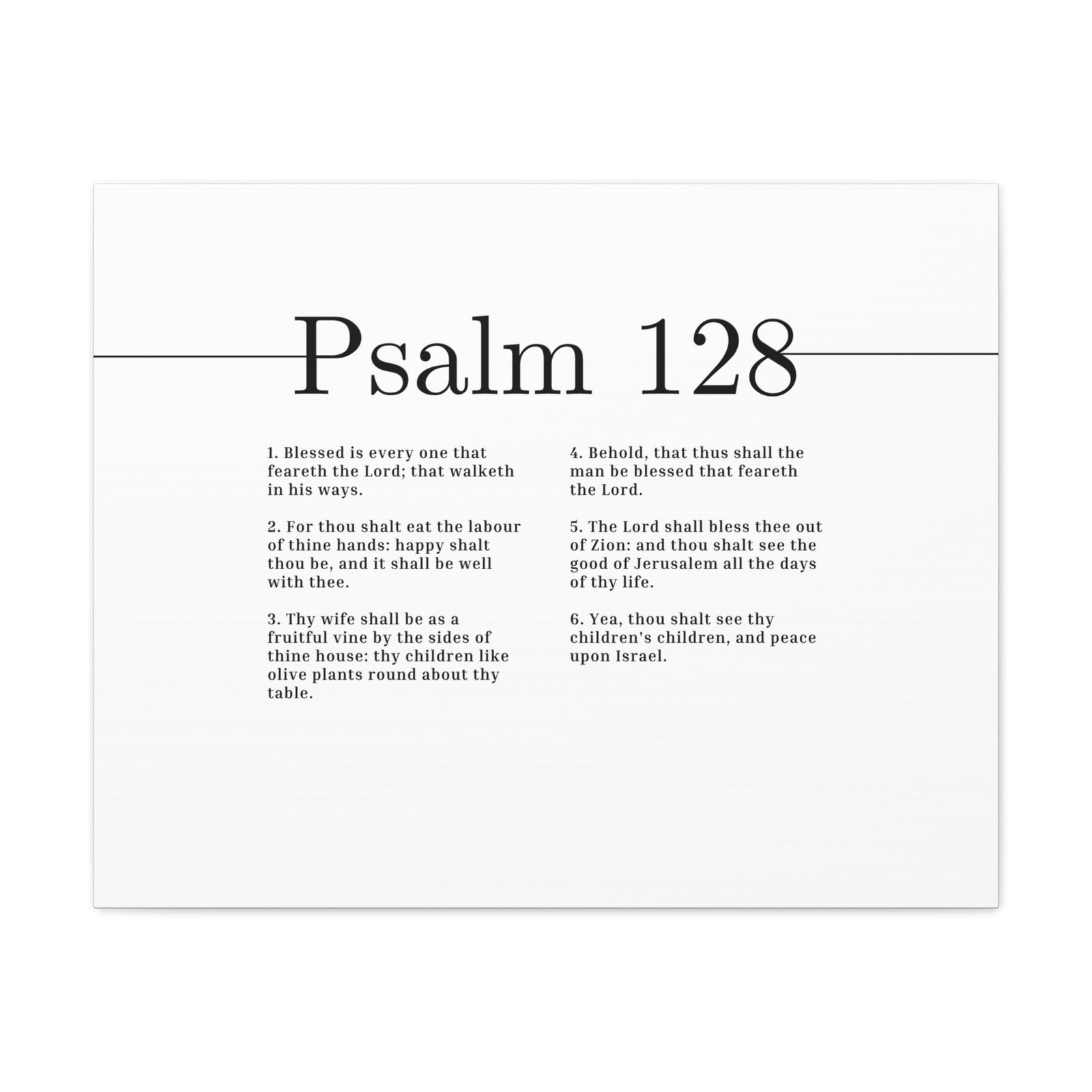 Scripture Canvas Blessed Is Every One Psalm 128 Christian Wall Art Bible Verse Print Ready to Hang-Express Your Love Gifts