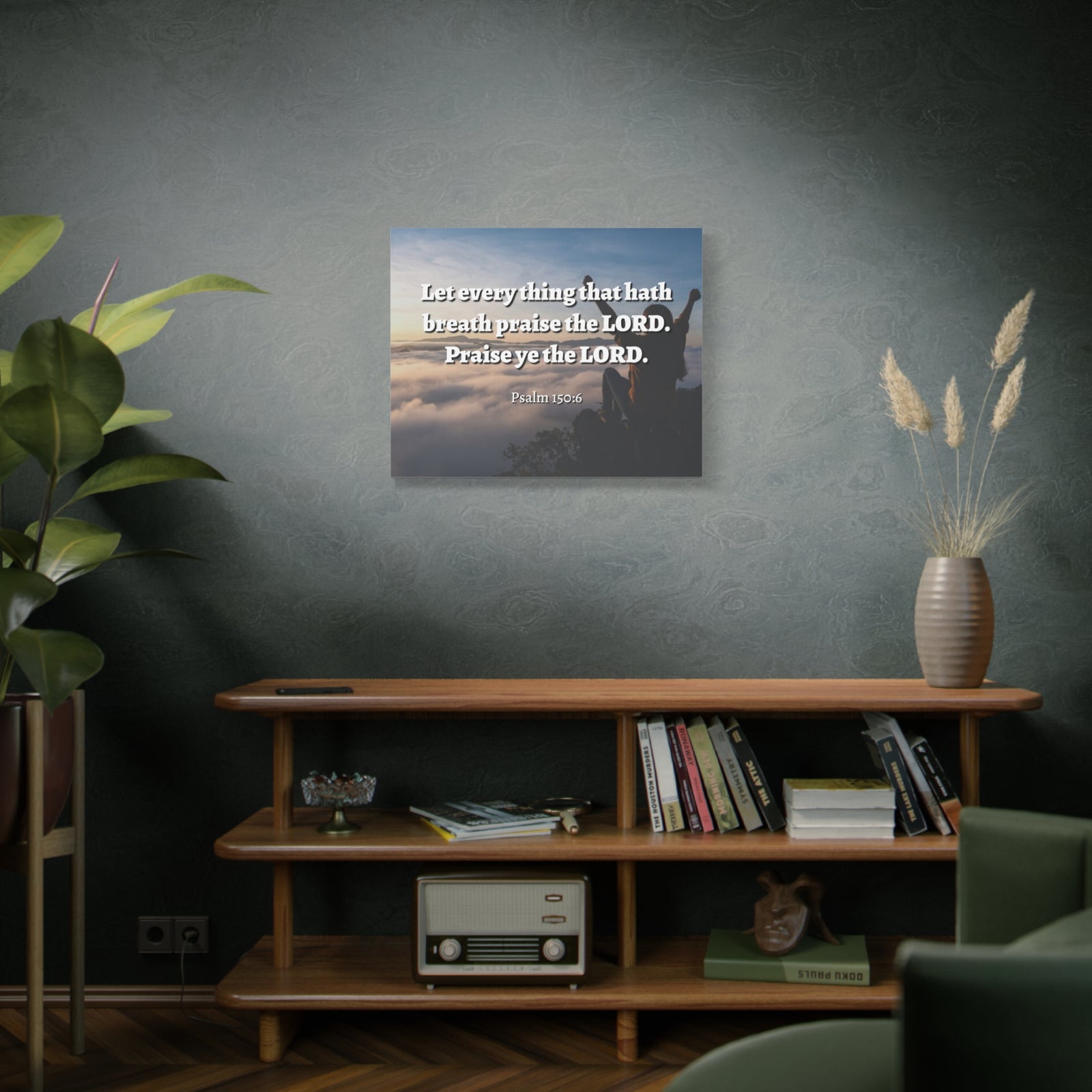 Scripture Canvas Praise The Lord Psalm 150:6 Christian Wall Art Bible Verse Print Ready to Hang-Express Your Love Gifts