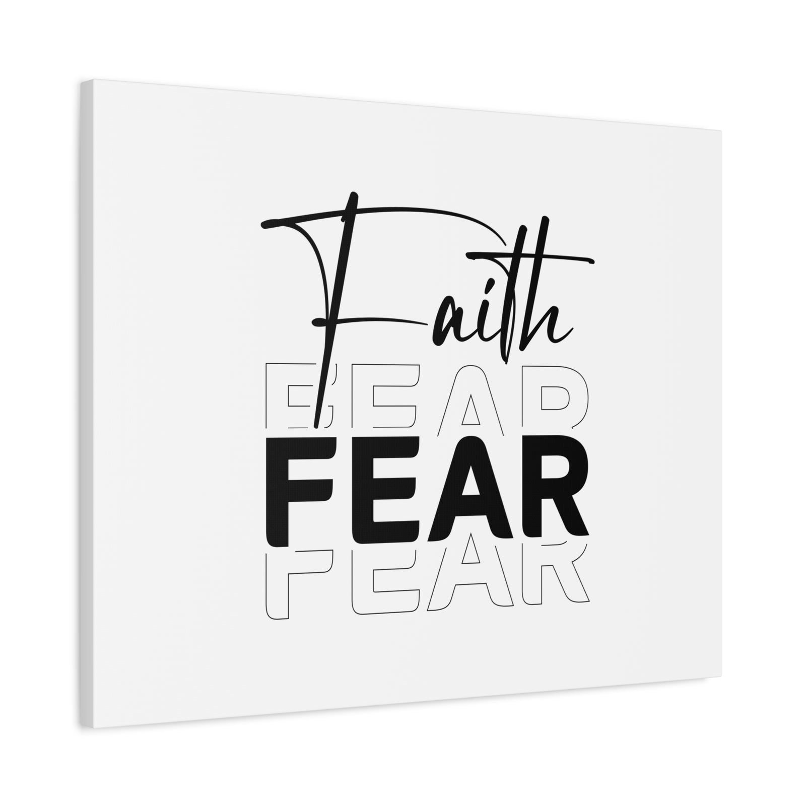 Scripture Canvas Faith Over Fear Psalm 34:4 Bold Christian Wall Art Bible Verse Print Ready to Hang-Express Your Love Gifts