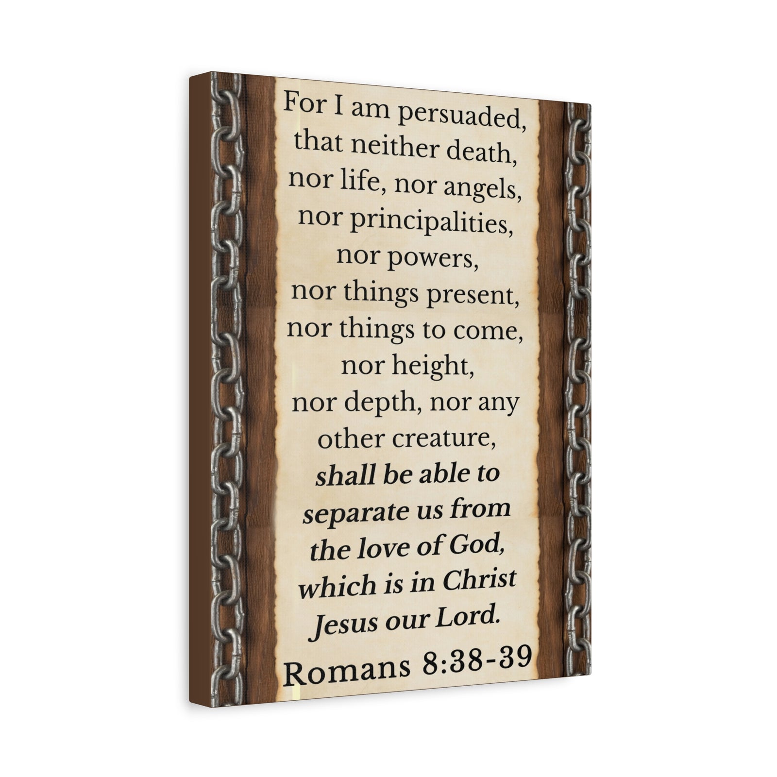 Scripture Walls Romans 8:38-39 Chain Bible Verse Canvas Christian Wall Art Ready to Hang Unframed-Express Your Love Gifts
