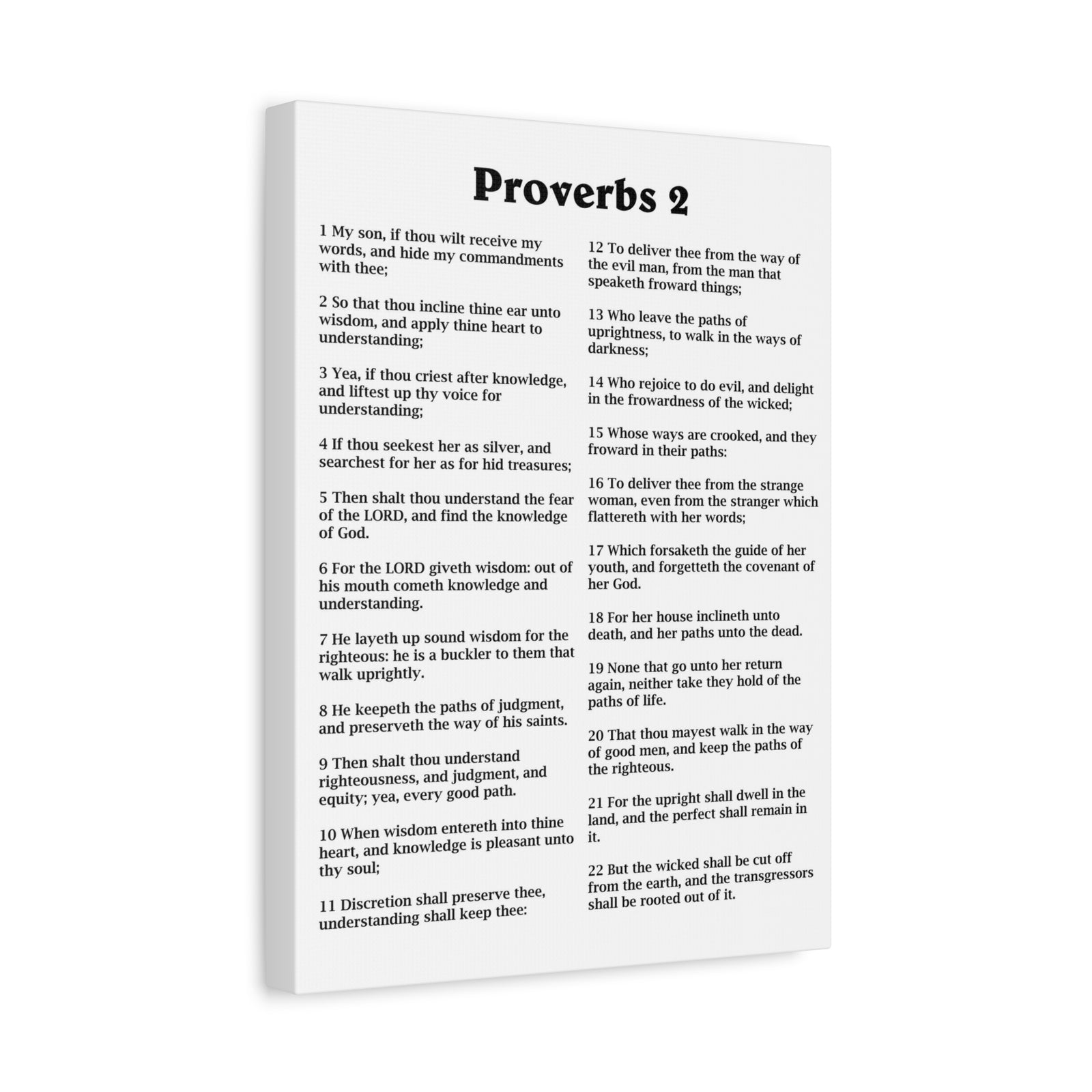 Scripture Walls Proverbs Chapter 2 White Bible Canvas Christian Wall Art Ready to Hang Unframed-Express Your Love Gifts