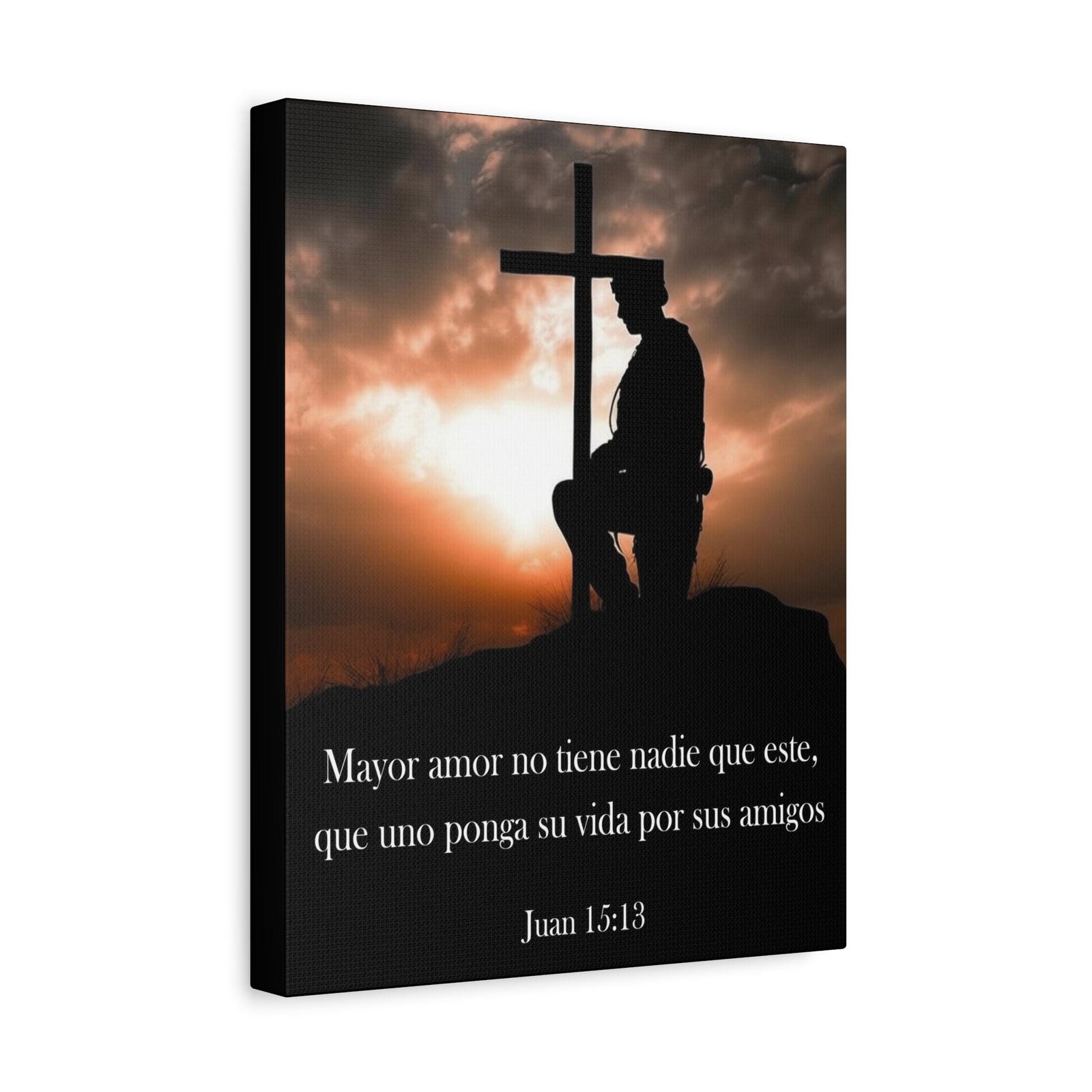 Scripture Walls John 15:13 Greater Love Soldier at Cross Christian Wall Art Print Ready to Hang Unframed-Express Your Love Gifts