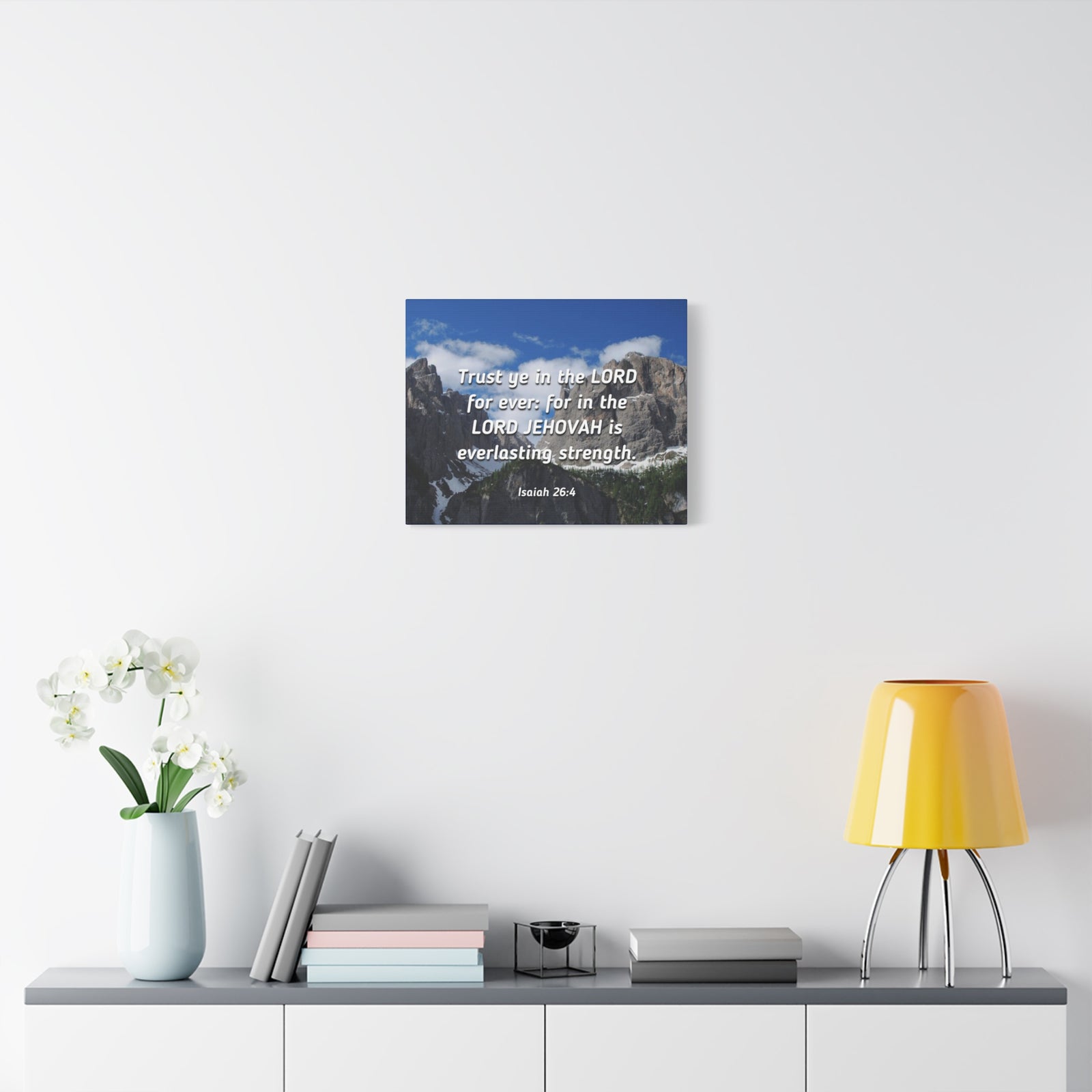 Scripture Canvas Everlasting Strength Isaiah 26:4 Christian Wall Art Bible Verse Print Ready to Hang-Express Your Love Gifts