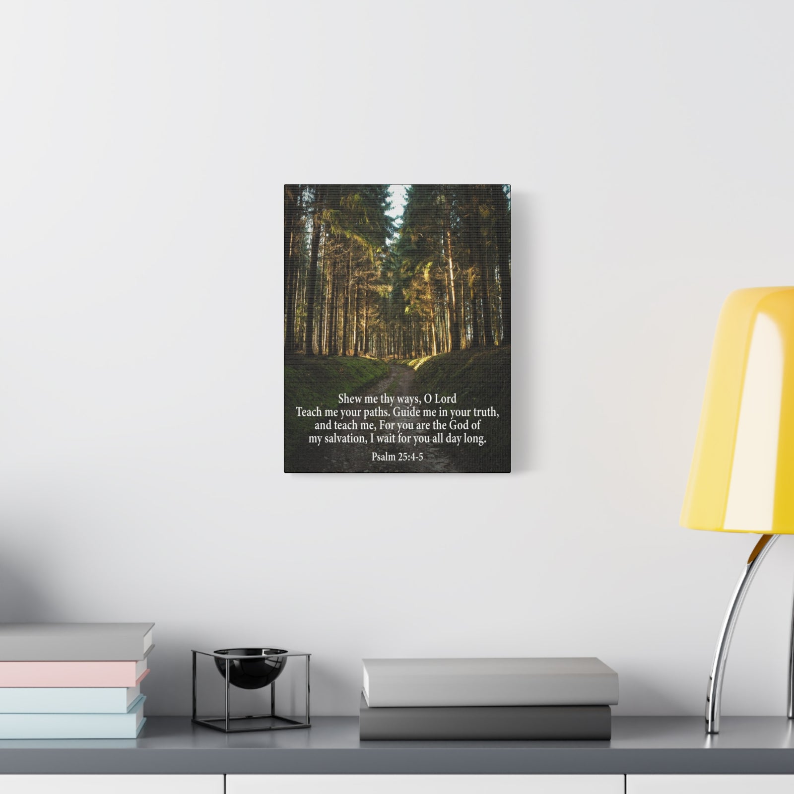 Scripture Canvas Baptism Psalm 25:4-5 Christian Wall Art Bible Verse Print Ready to Hang-Express Your Love Gifts