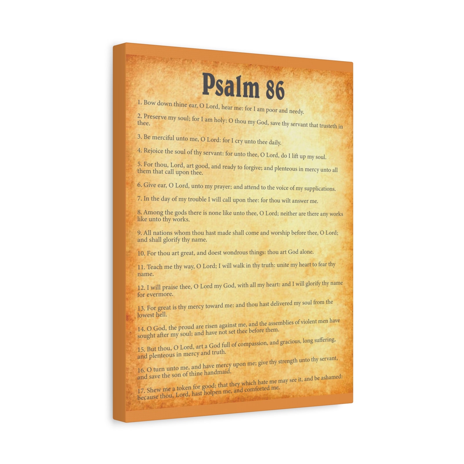 Scripture Walls Psalm 86 Gold Bible Chapter Canvas Christian Wall Art Ready to Hang Unframed-Express Your Love Gifts