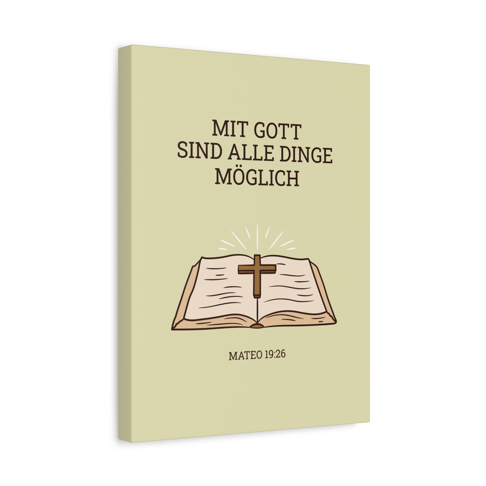 Scripture Walls Mateo 19:26 German Bible Verse Canvas Christian Wall Art Ready to Hang Unframed-Express Your Love Gifts