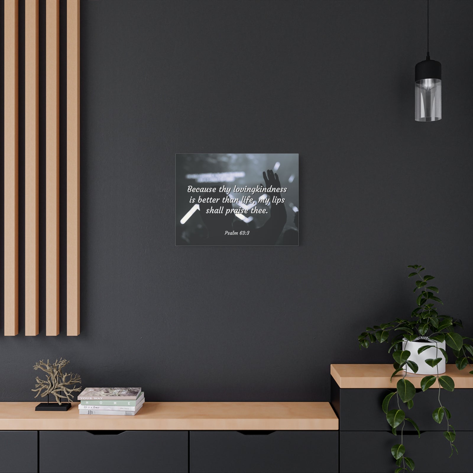 Scripture Canvas Praise Psalm 63:3 Christian Wall Art Bible Verse Print Ready to Hang-Express Your Love Gifts