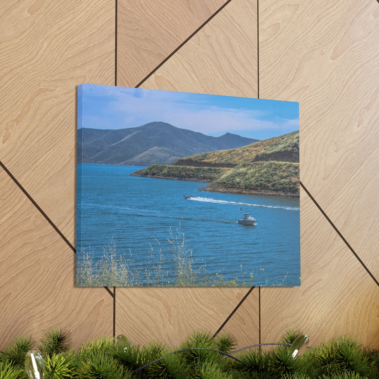 Mountain Valley Lake Nature Wilderness Photography Canvas Wall Art for Home Decor Ready-to-Hang-Express Your Love Gifts