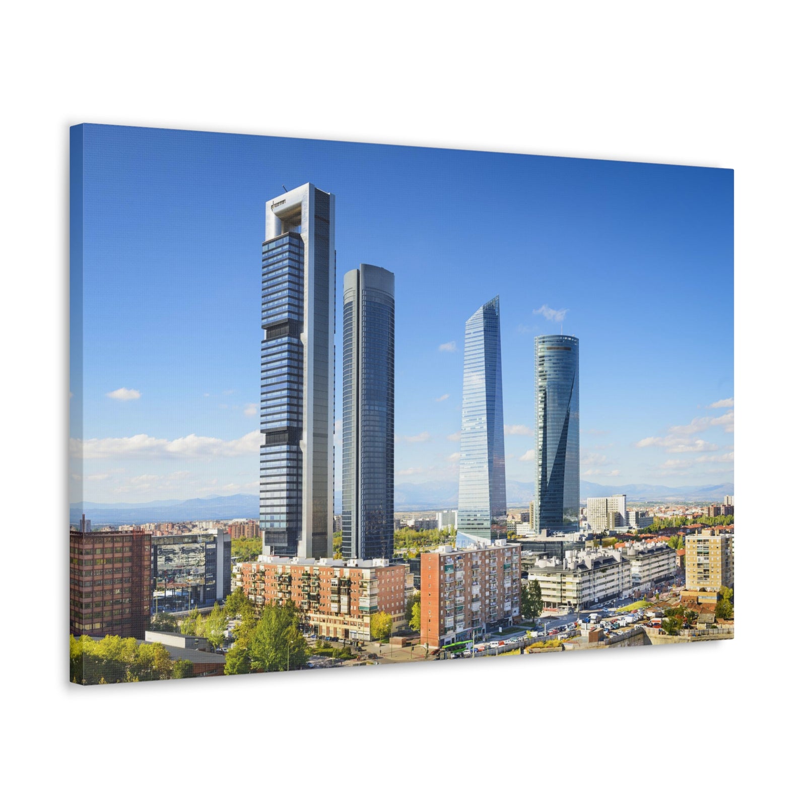 Madrid Daytime Skyline Canvas Artwork High-Quality Breathtaking Stunning Cityscape for Home Decor Ready to Hang-Express Your Love Gifts